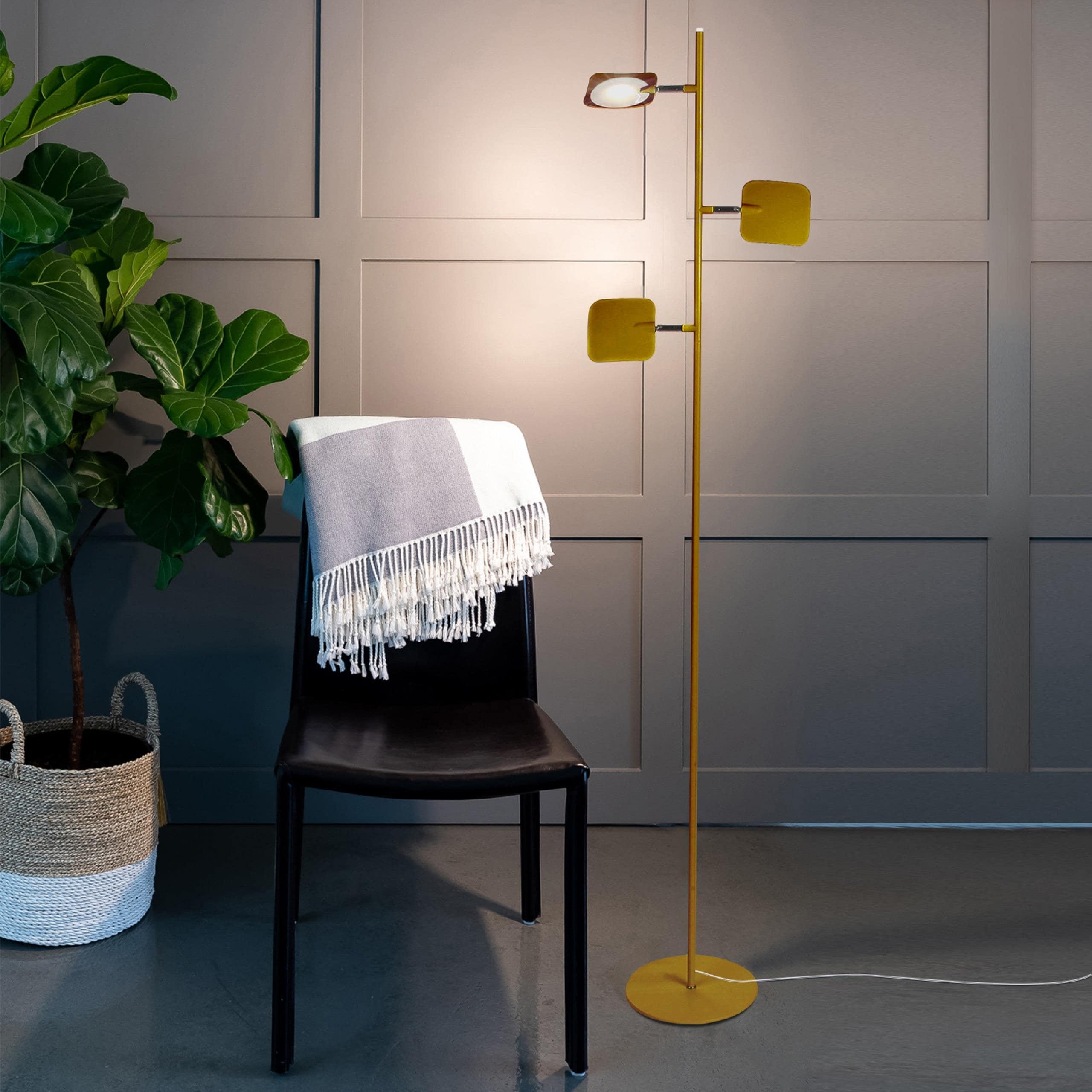 Brightech Tree Industrial LED 3-Way Dimming Floor Lamp with 3 Adjustable Spot Lights