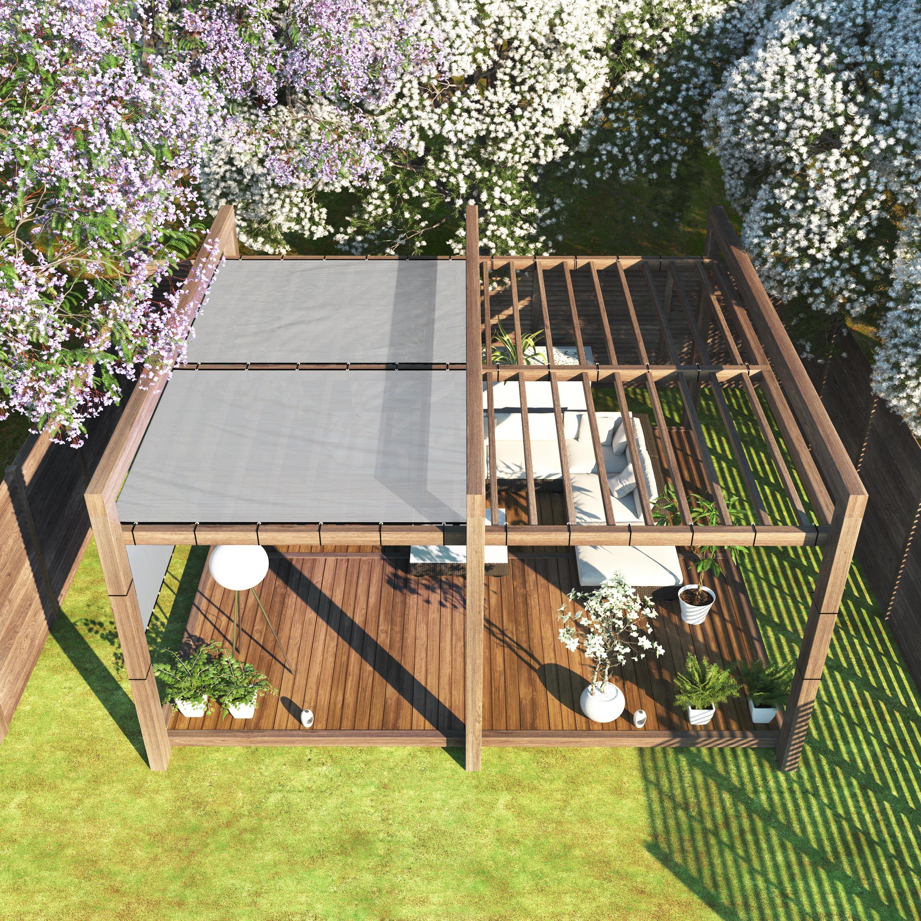 Colour Tree 50' x 8' Grey Polyethylene Outdoor Panel Privacy Screen