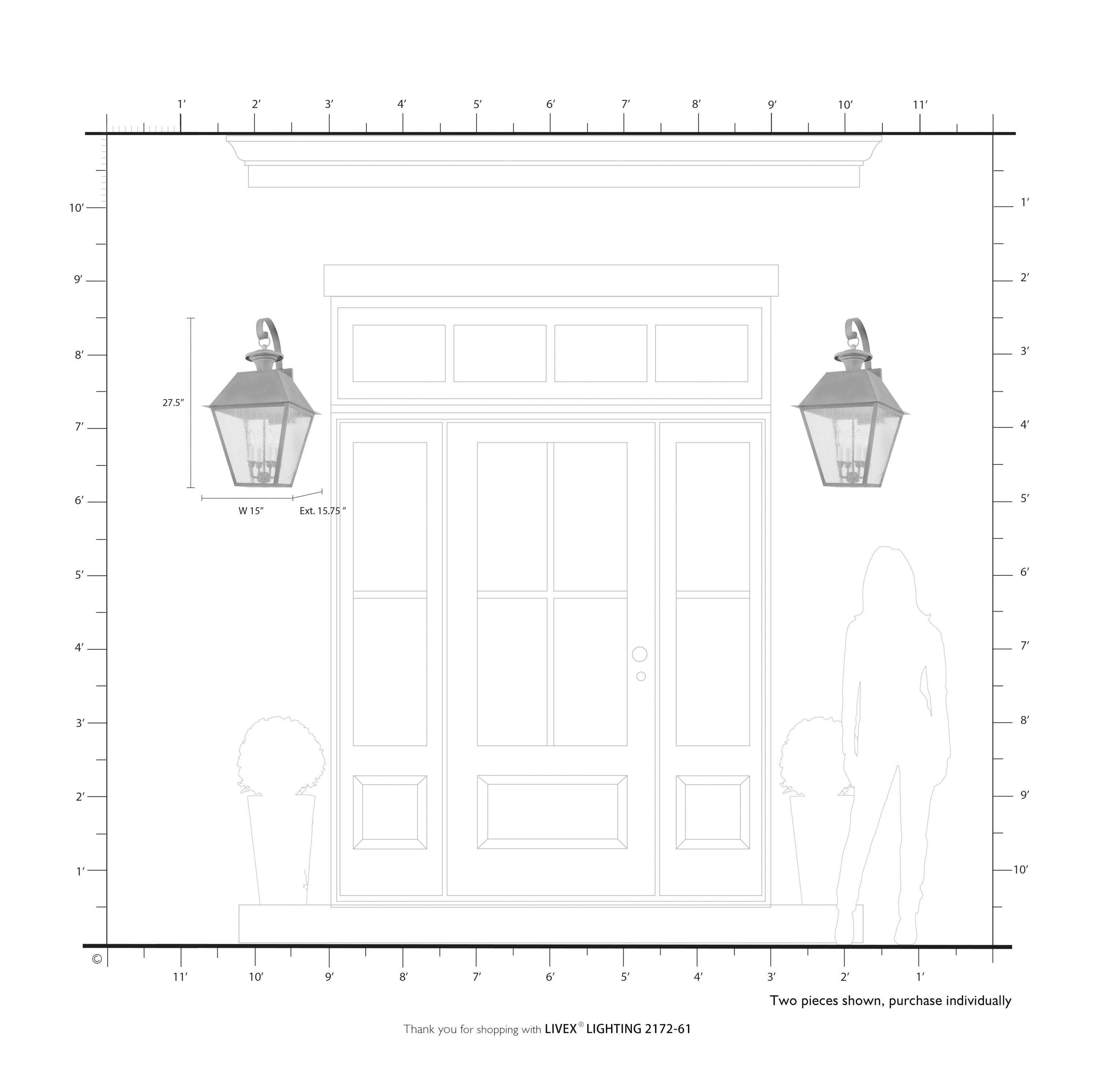 Livex Lighting Mansfield 4 - Light Wall Light in  Charcoal