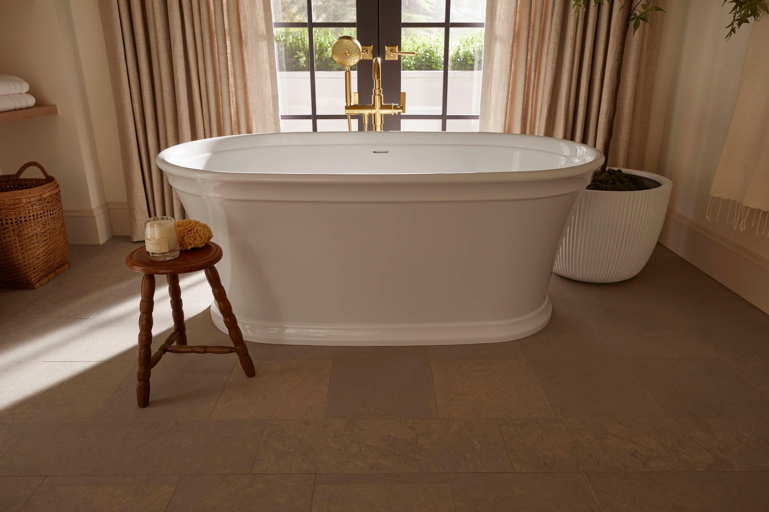 Castia by Studio McGee Floor-Mount Bath Filler Trim with Handshower