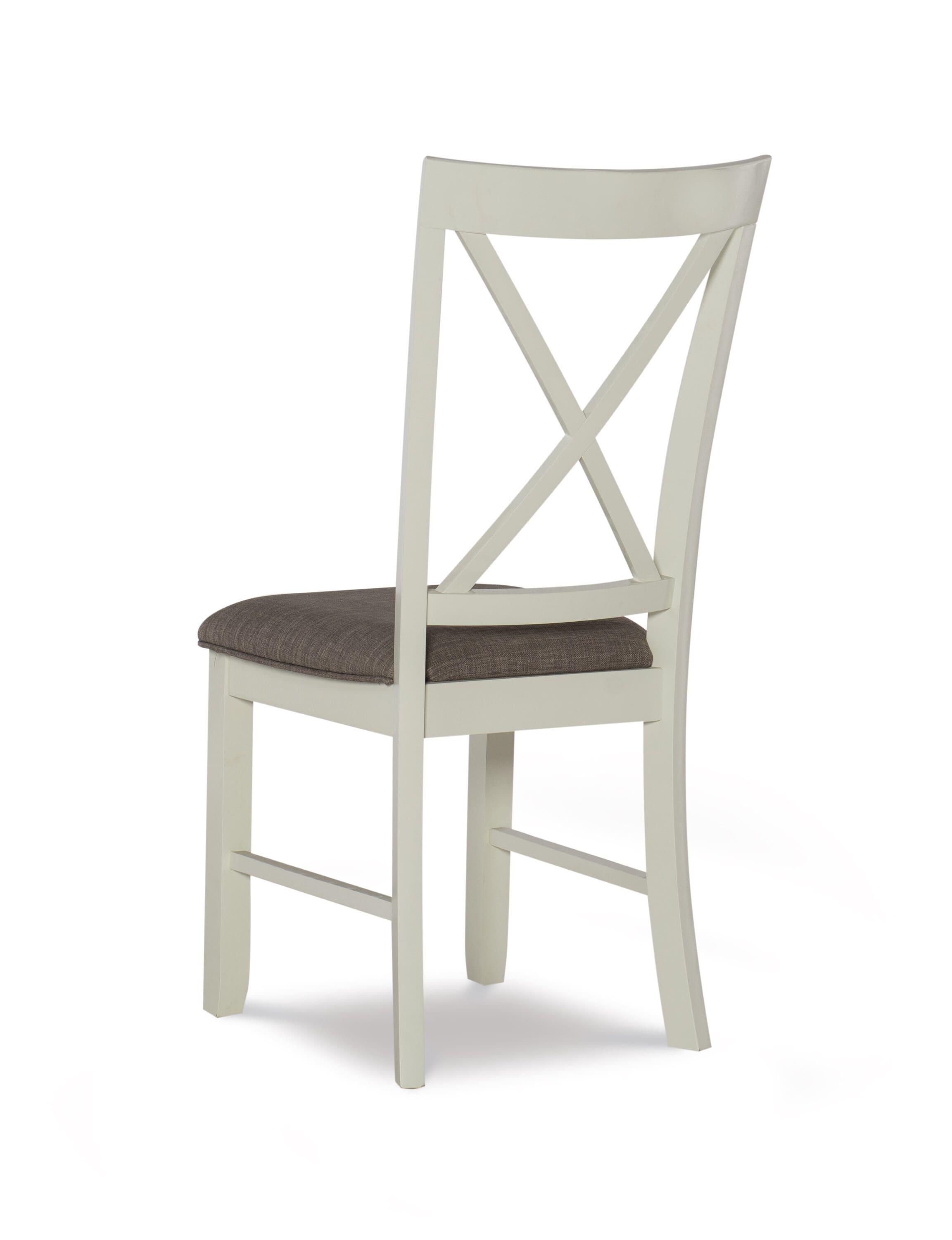Linon Jane Wood Set of Two X-Back Dining Side Chairs in Vanilla White