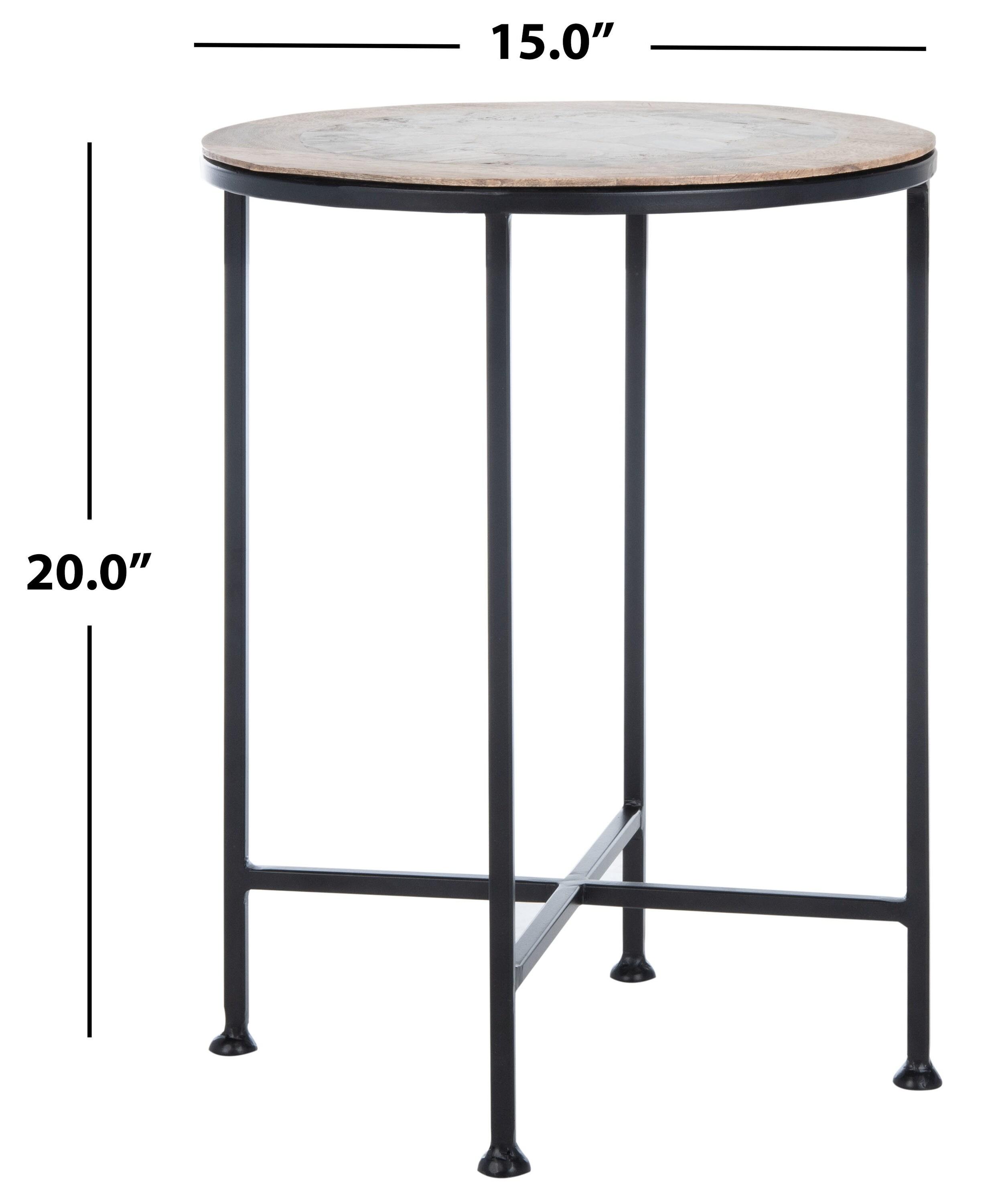 Lumi Agate Accent Table - Multi Color Black Agate/Natural/Black Legs - Safavieh.