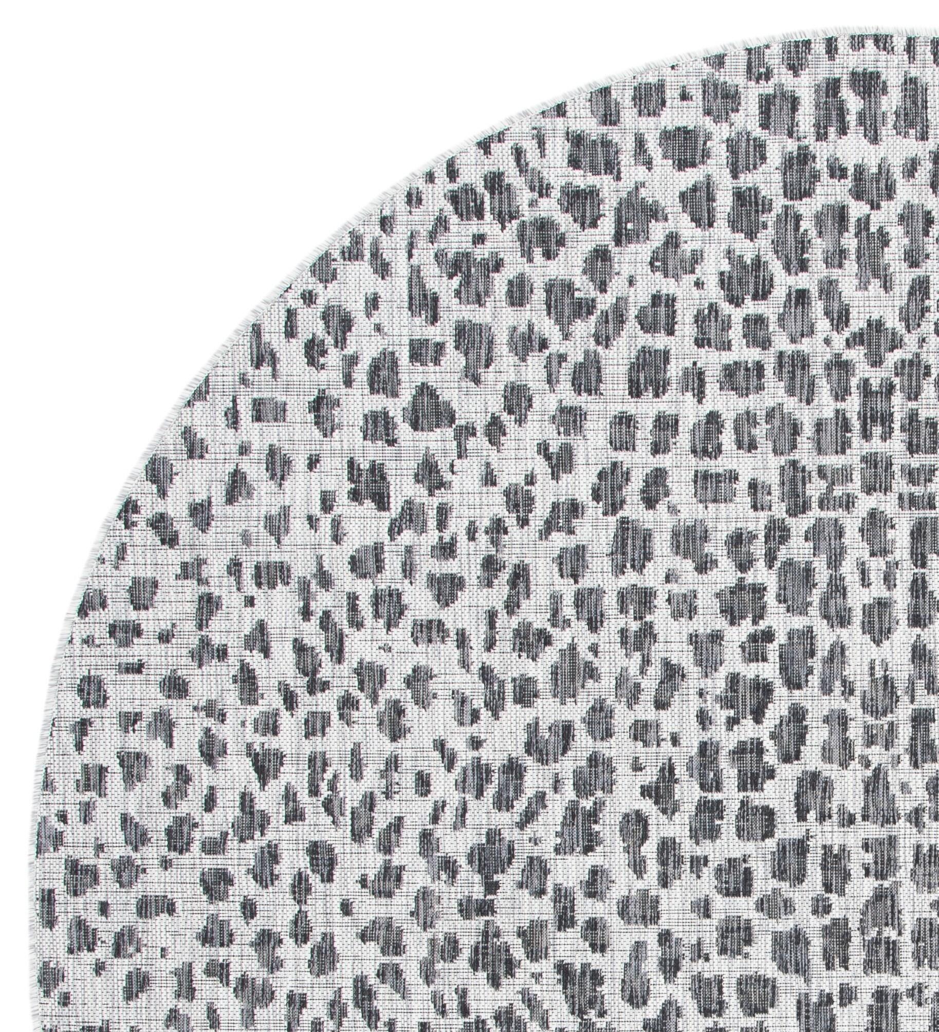 Courtyard CY8505 Power Loomed Indoor/Outdoor Area Rug - Gray/Black - 3' round - Safavieh.