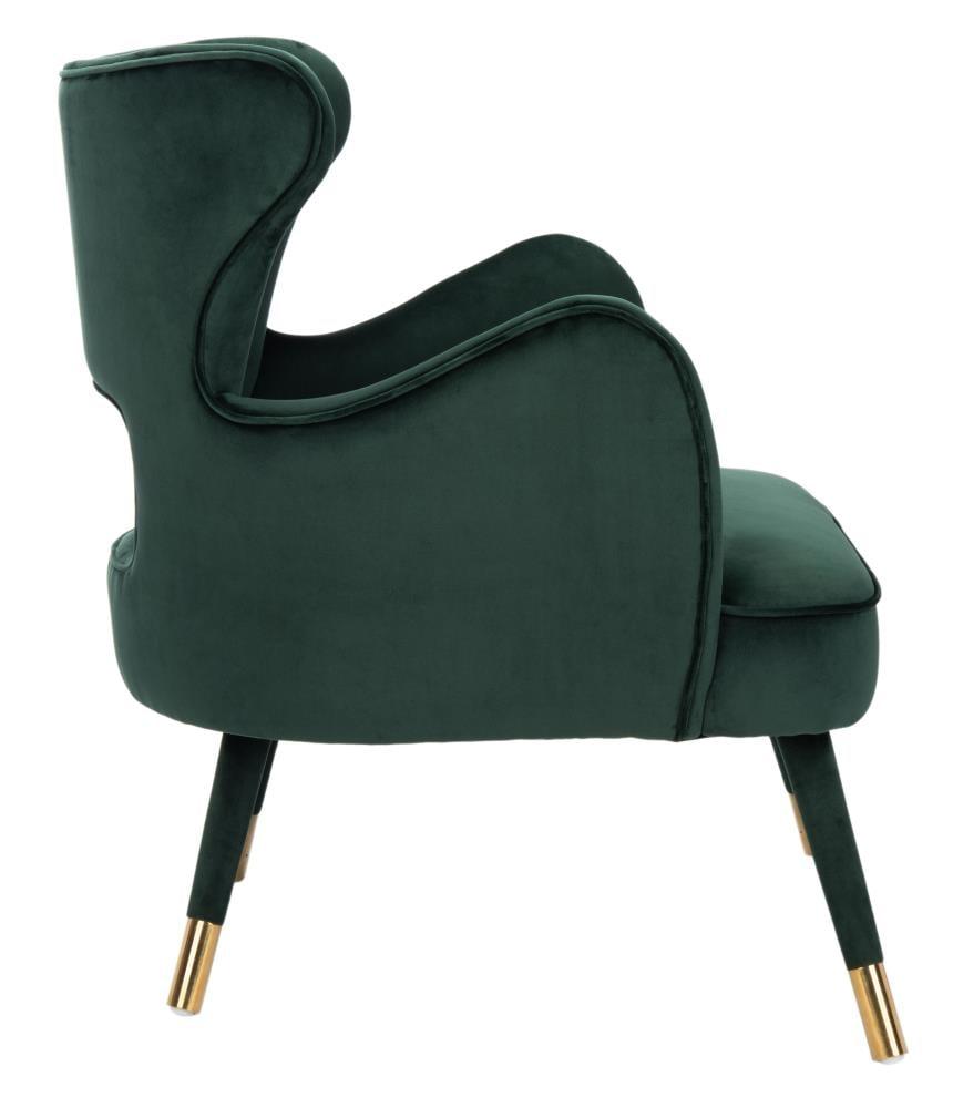 Blair Wingback Accent Chair - Forest Green/Gold - Safavieh