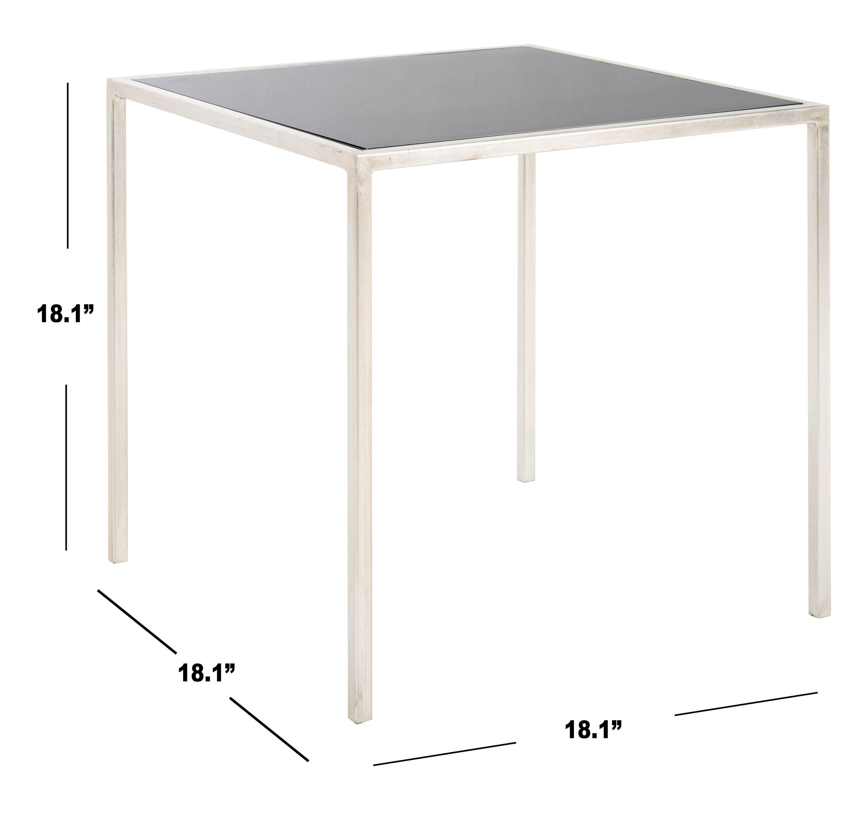 Kiley Accent Table - Silver/Black Glass - Safavieh.