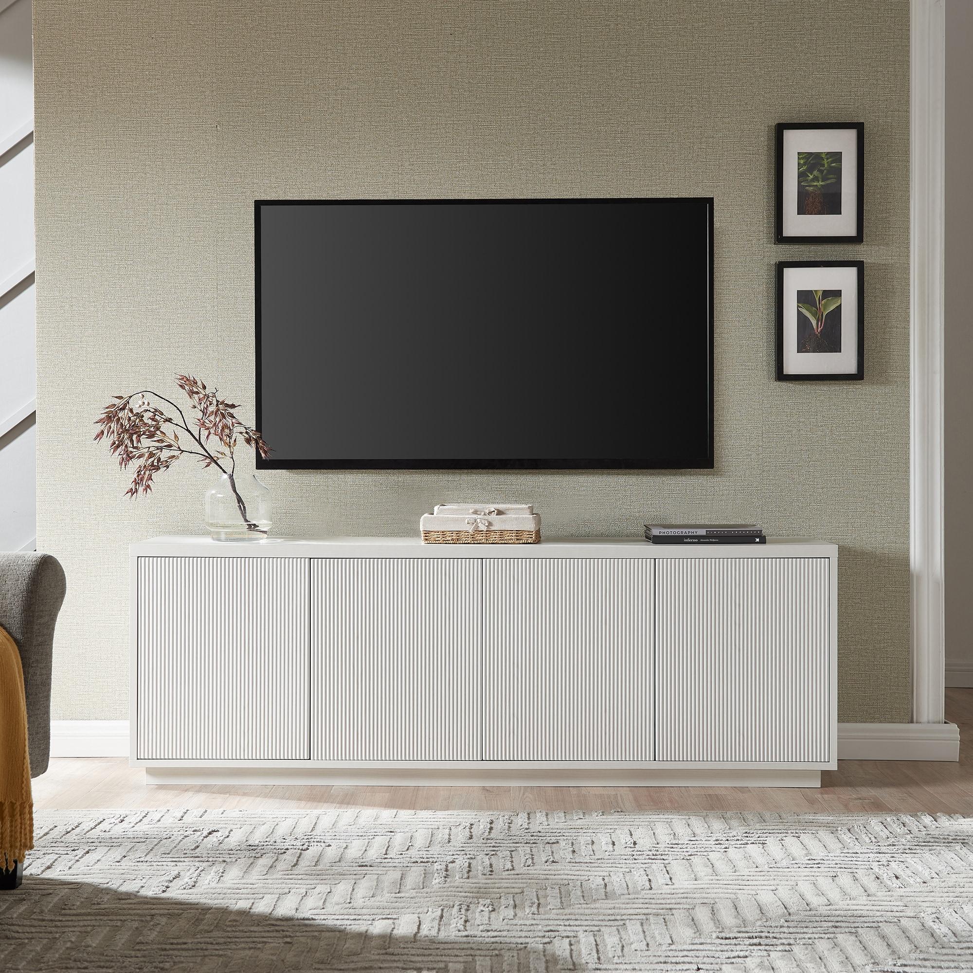 Evelyn&Zoe Hanson Rectangular TV Stand for TV's up to 75", White