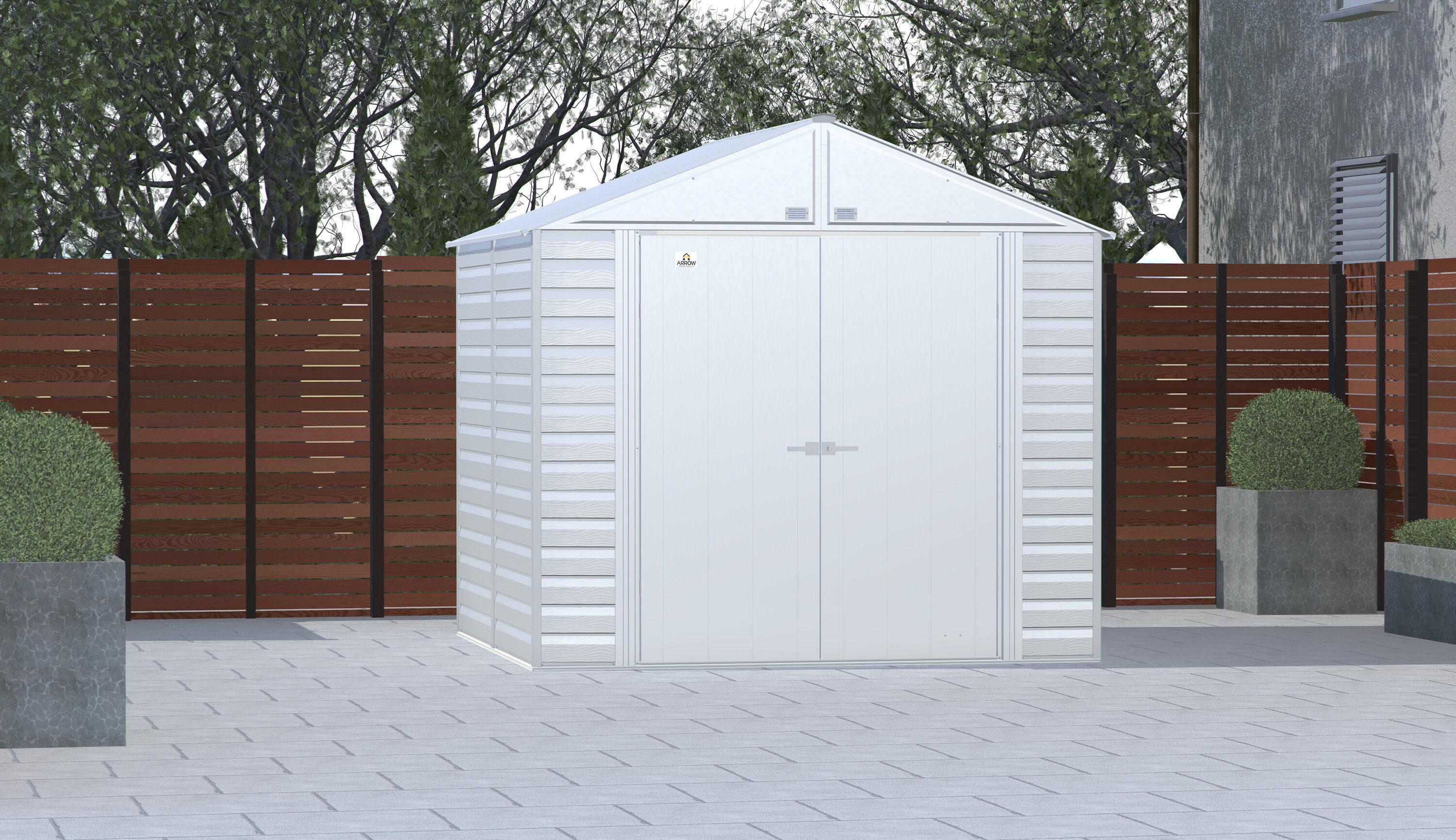 Arrow 8 ft. W x 8 ft. D Galvanized Steel Storage Shed