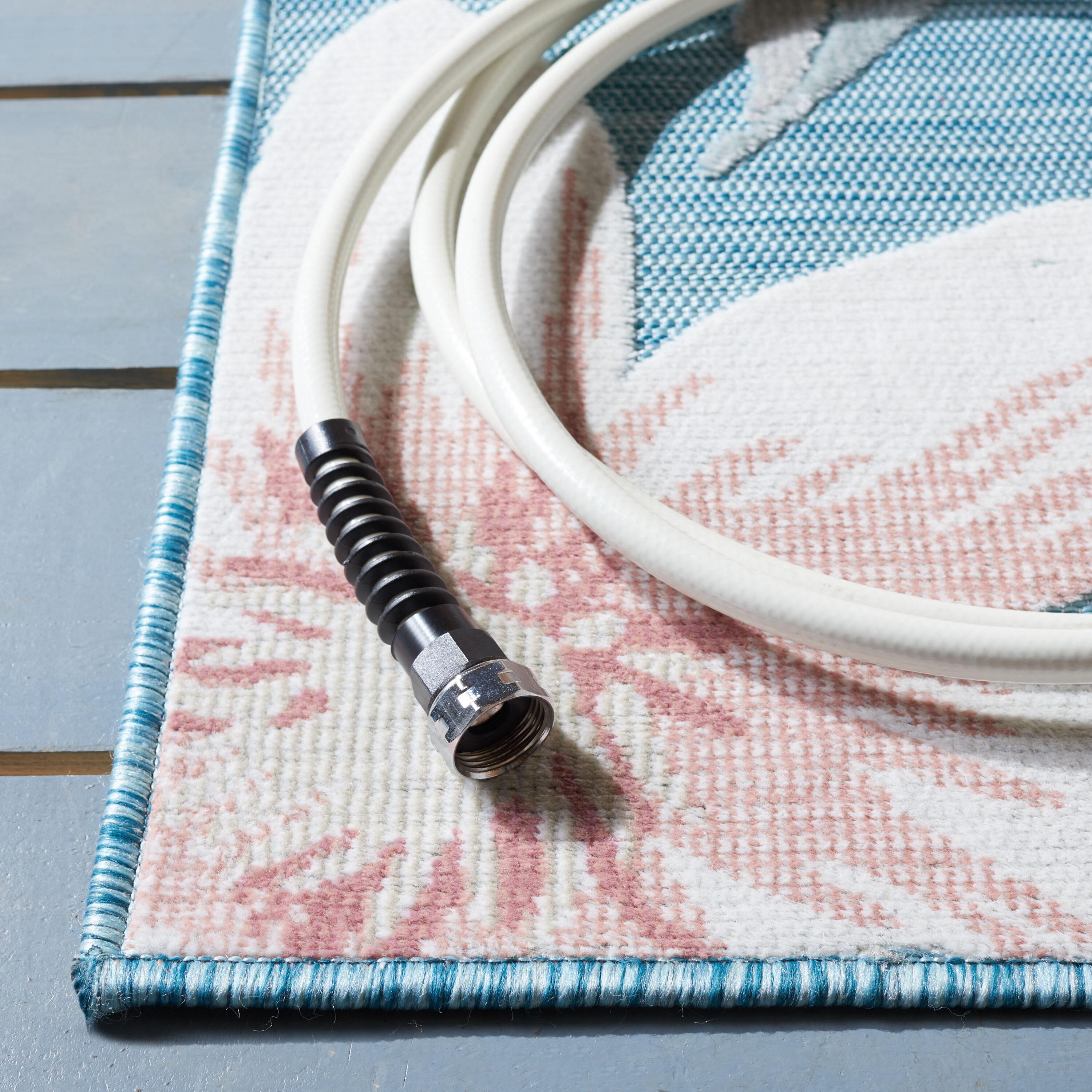 Cabana CBN454 Loomed Indoor/Outdoor Area Rug - Aqua/Rust - 4'x6' - Safavieh