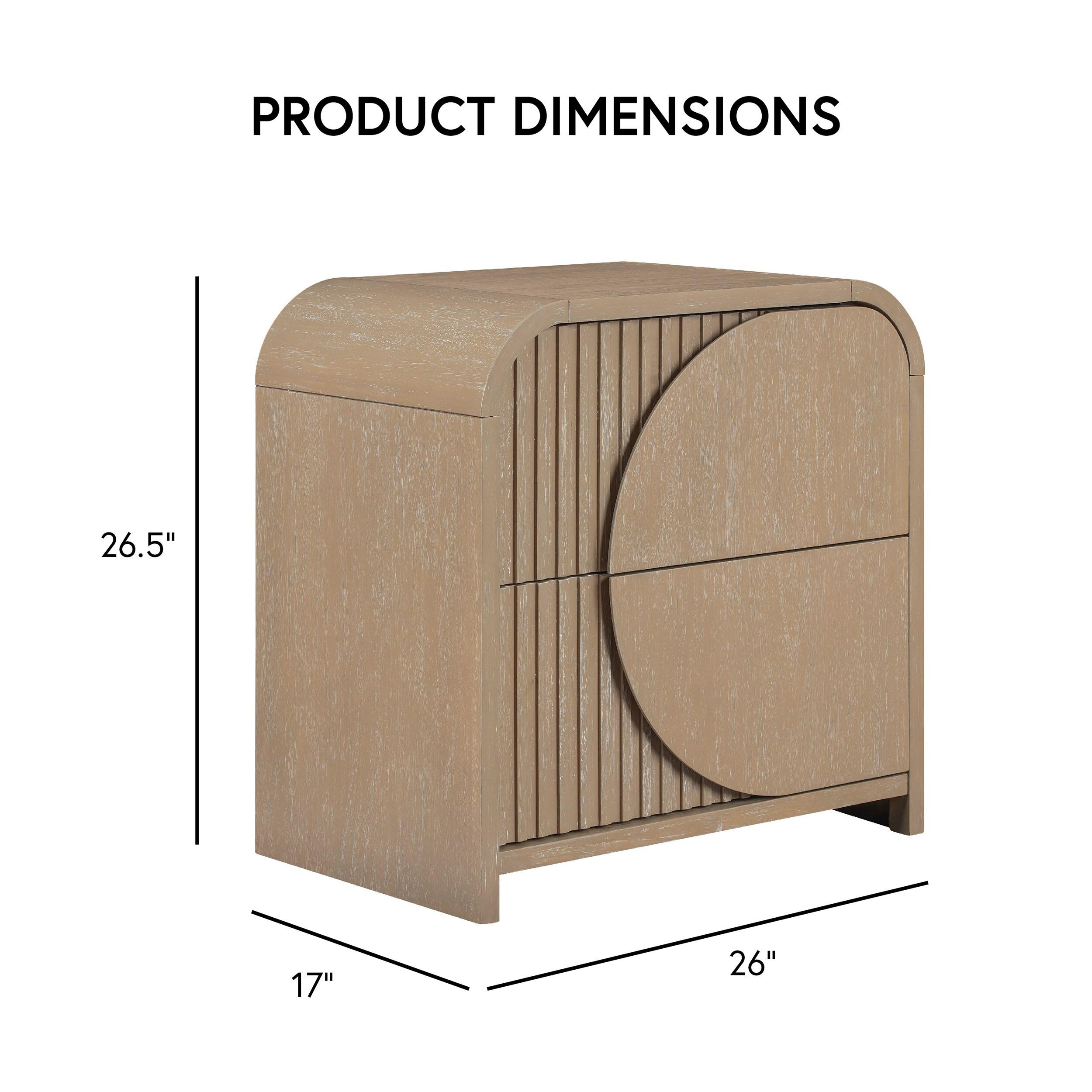 Furniture of America Tissen Modern Solid Wood 5-Piece Queen Bedroom Set with USB Ports, Reeded Panels, Curved Edges and Beveled Mirror, Box Spring Needed, Natural