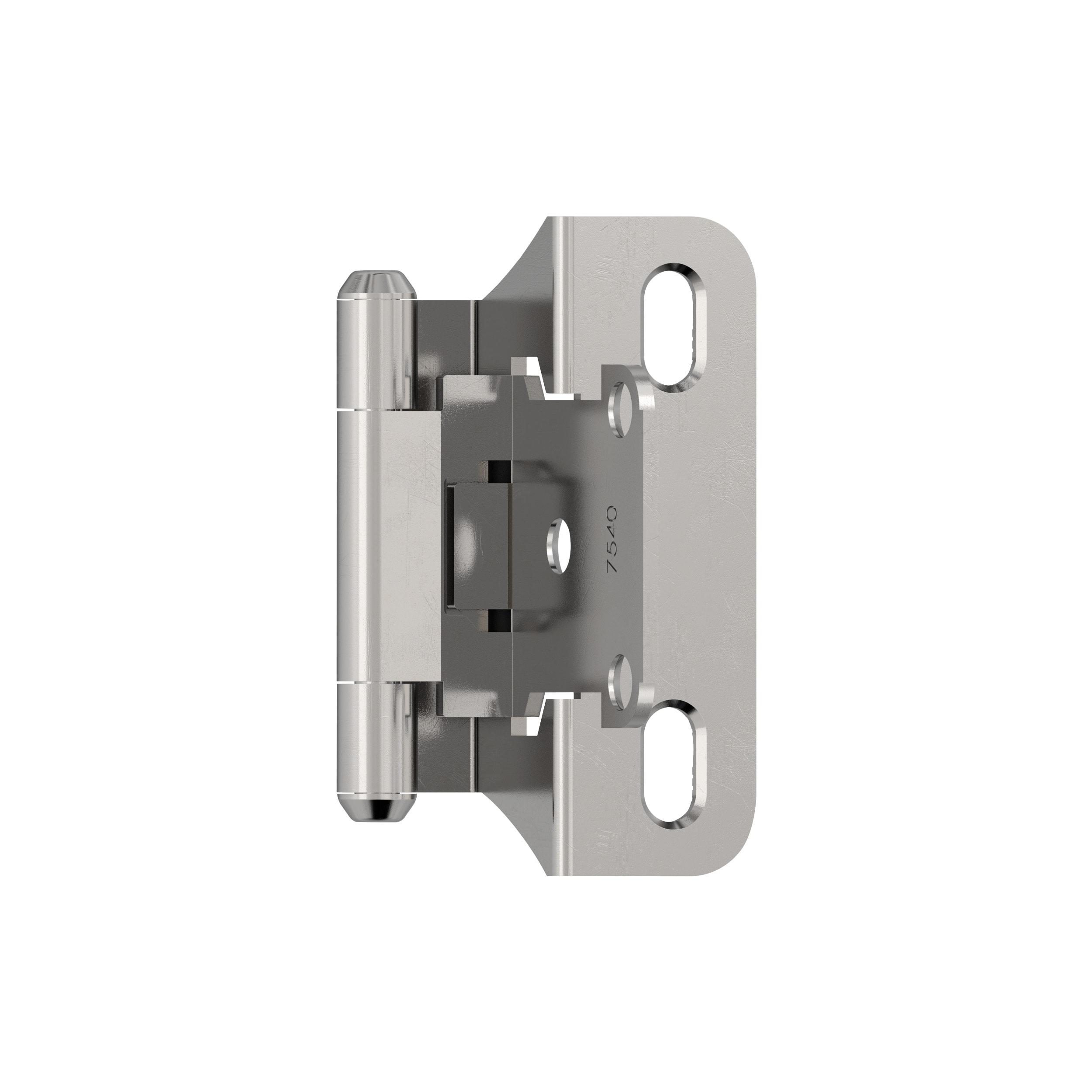 Polished Chrome 1/4 Inch Overlay Self-Closing Cabinet Hinge