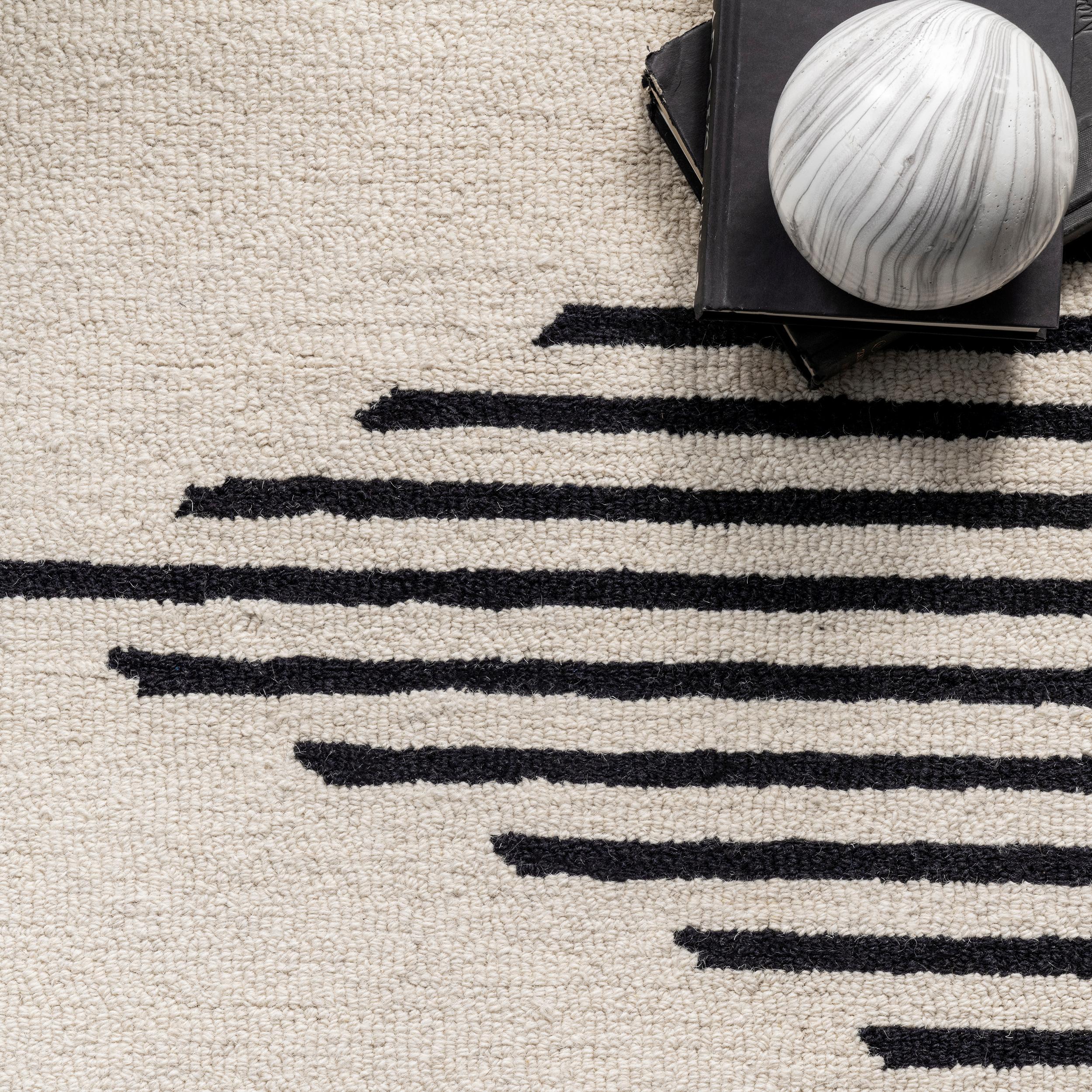 nuLOOM Flynn Handmade Contemporary Wool Runner Rug, 2' x 8', Ivory