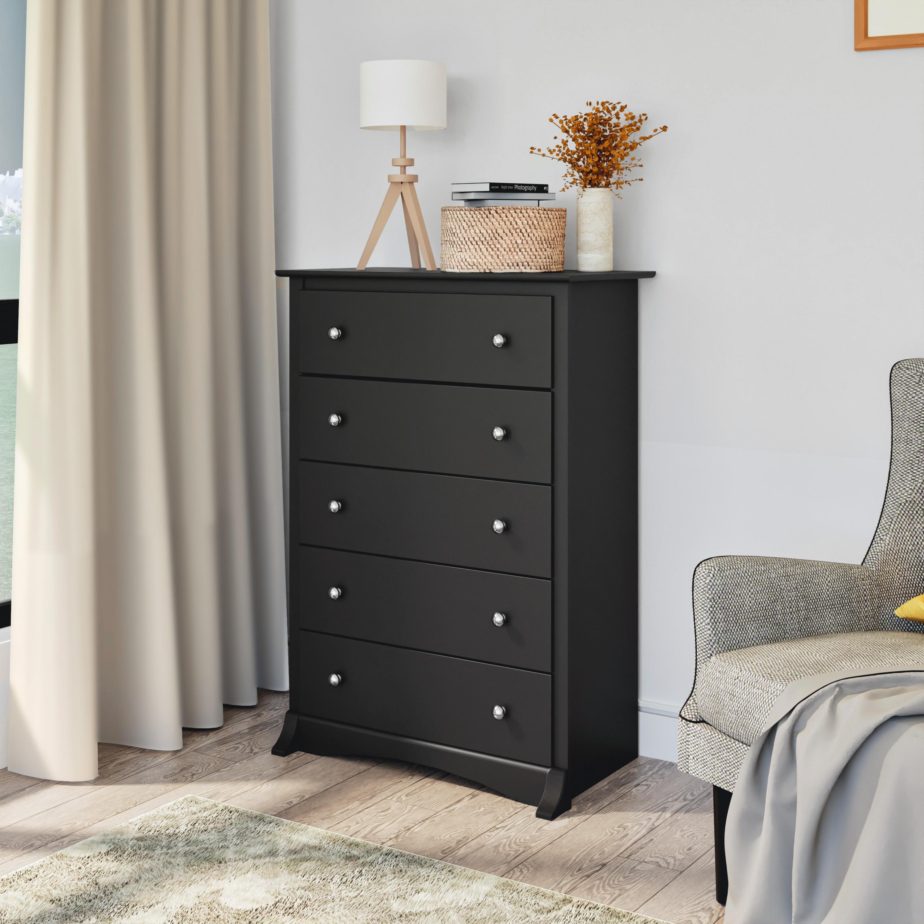 Prepac Sonoma Superior 5-Drawer Chest for Bedroom - Spacious and Stylish Chest of Drawers, Measuring 17.75"D x 31.5"W x 44.75"H, In Black Finish