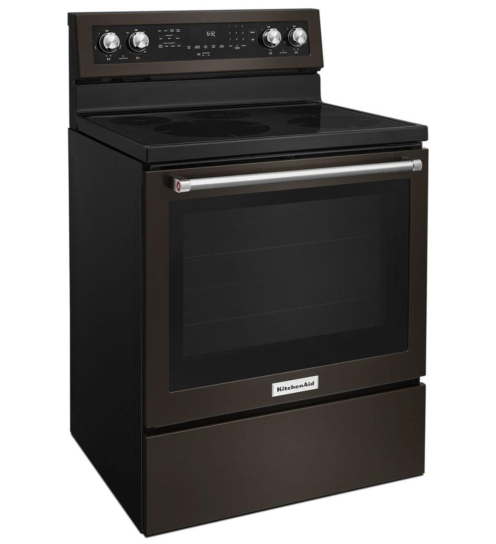 KitchenAid 30" Black Stainless Electric Convection Range with Sabbath Mode