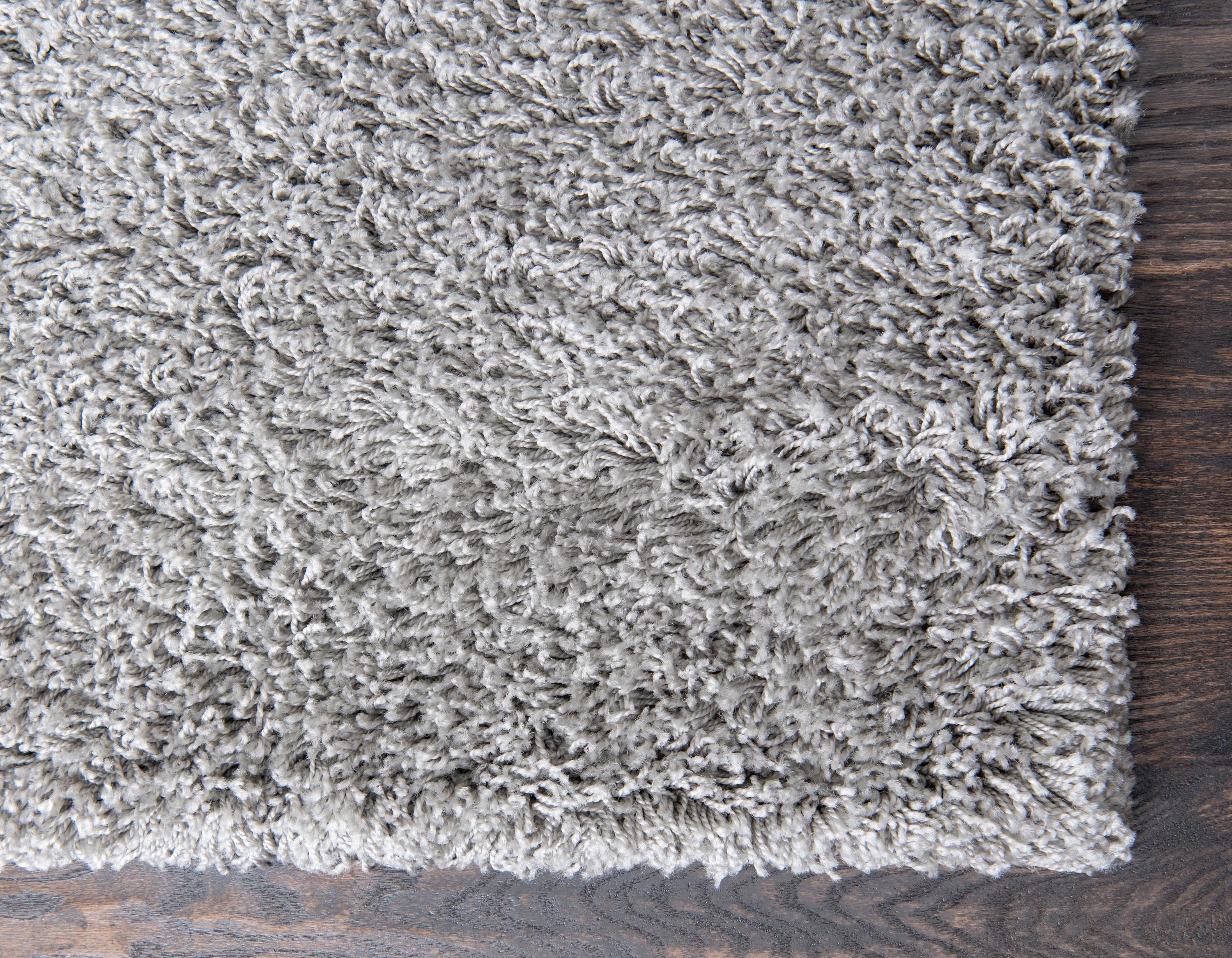 Unique Loom 2' 7 x 10' 0 Solid Shag Cloud Gray Area Rug