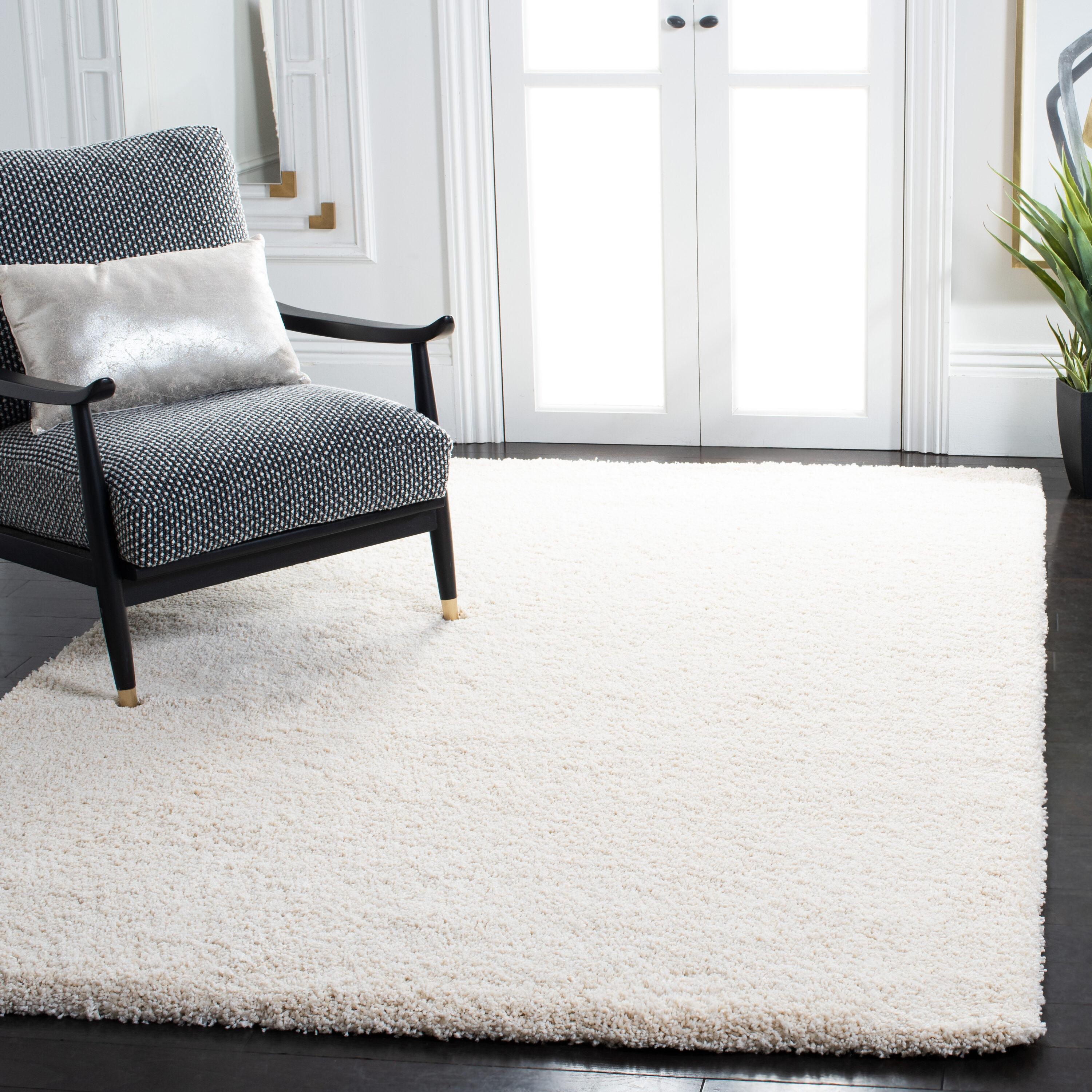 Milan Shag SG180 Power Loomed Area Rug Ivory 5'-1" X 8' - Safavieh.