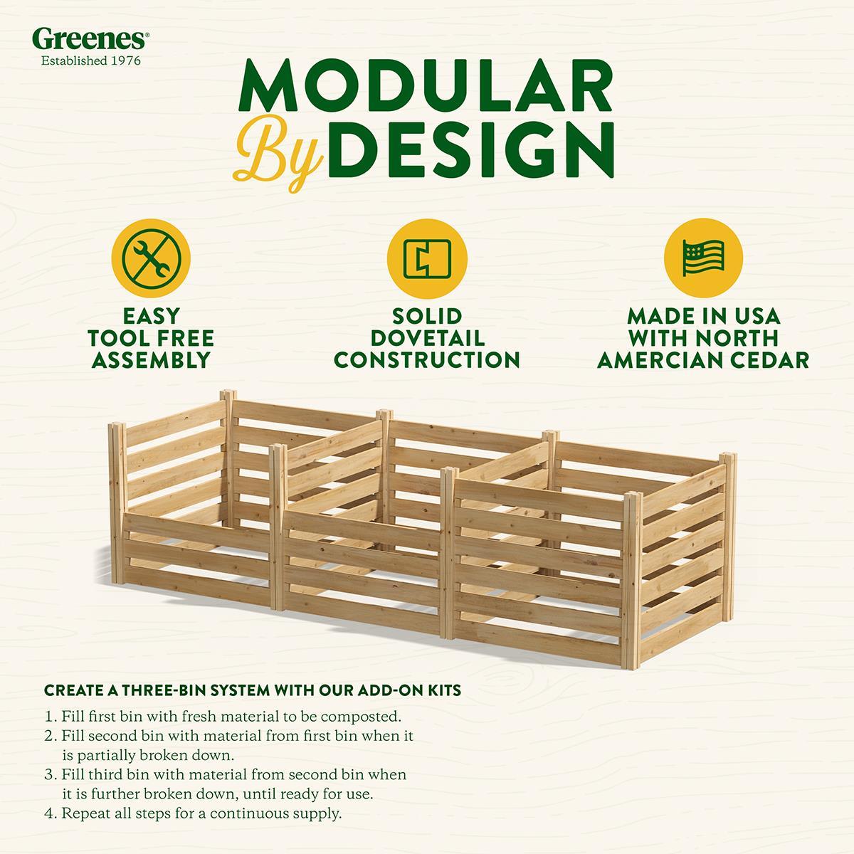 172 Gallons Solid Wood Outdoor Stationary Composter