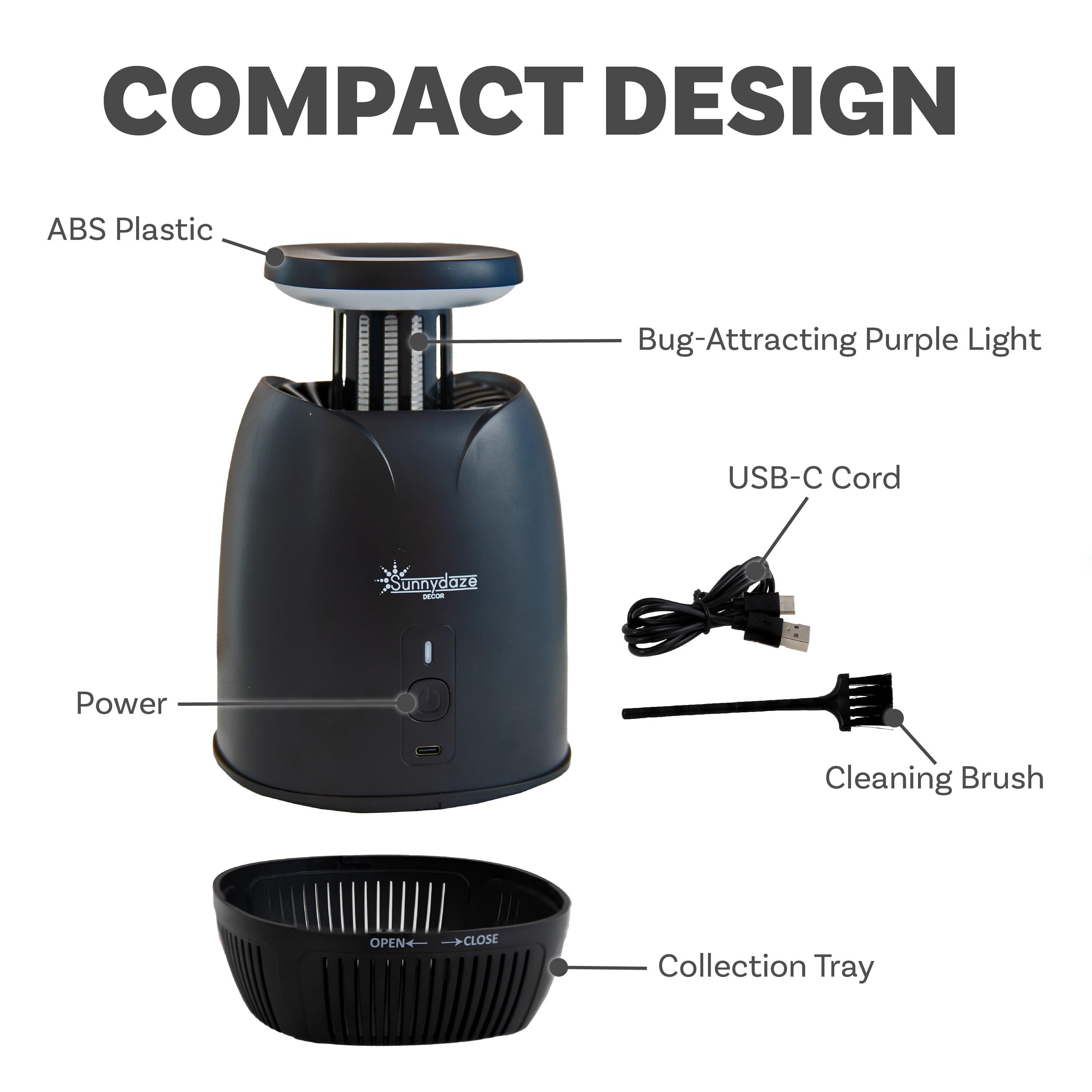 SunnyDaze Decor Tabletop Bug Zapper with Violet Light and Built-In Fan