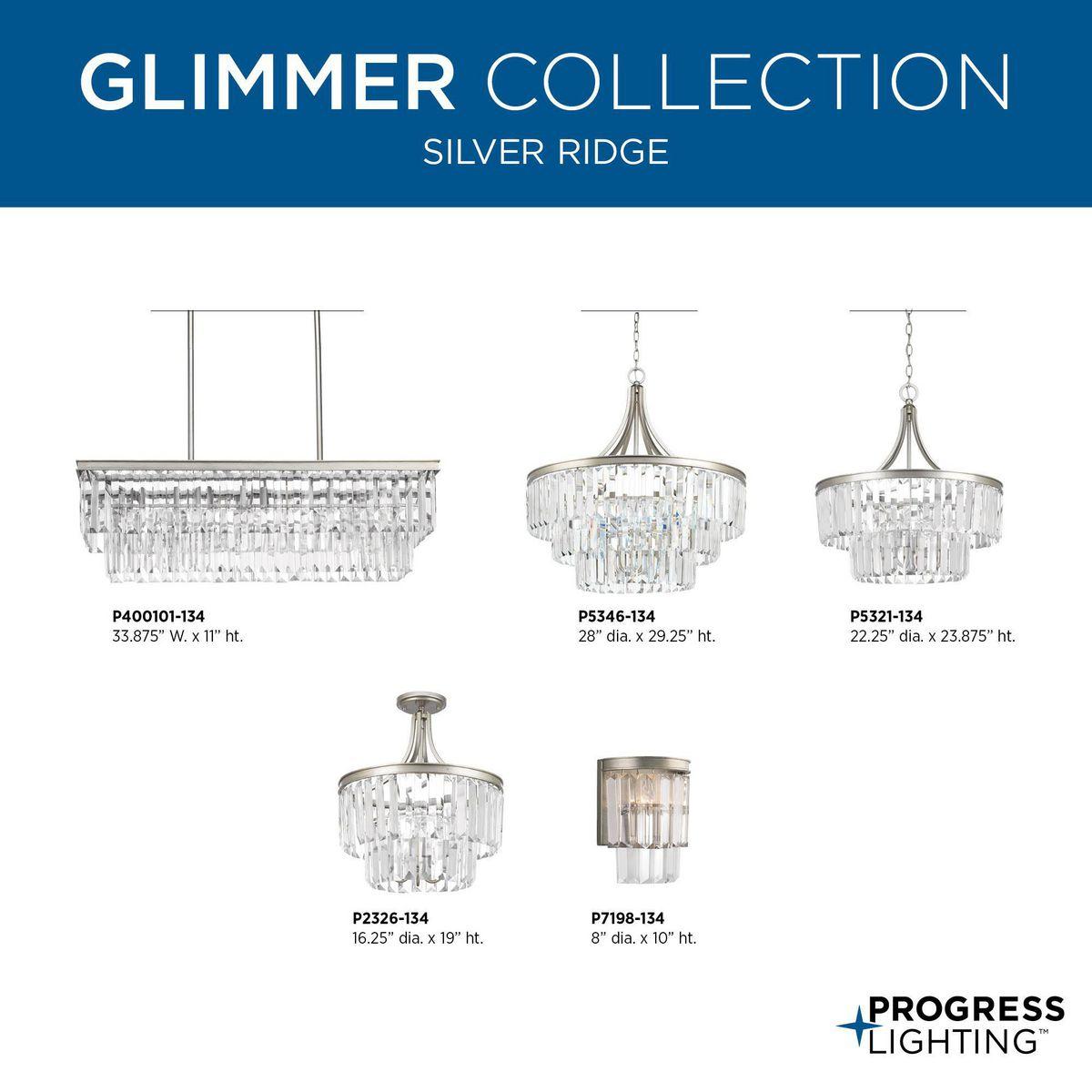 Progress Lighting Glimmer 3-Light Semi-Flush Pendant, Antique Bronze, Prismatic Glass