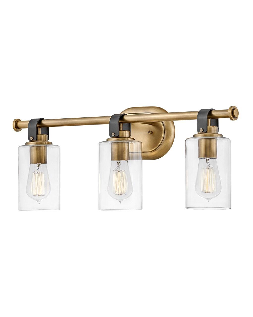 Heritage Brass 3-Light Vanity Light with Clear Glass Shades