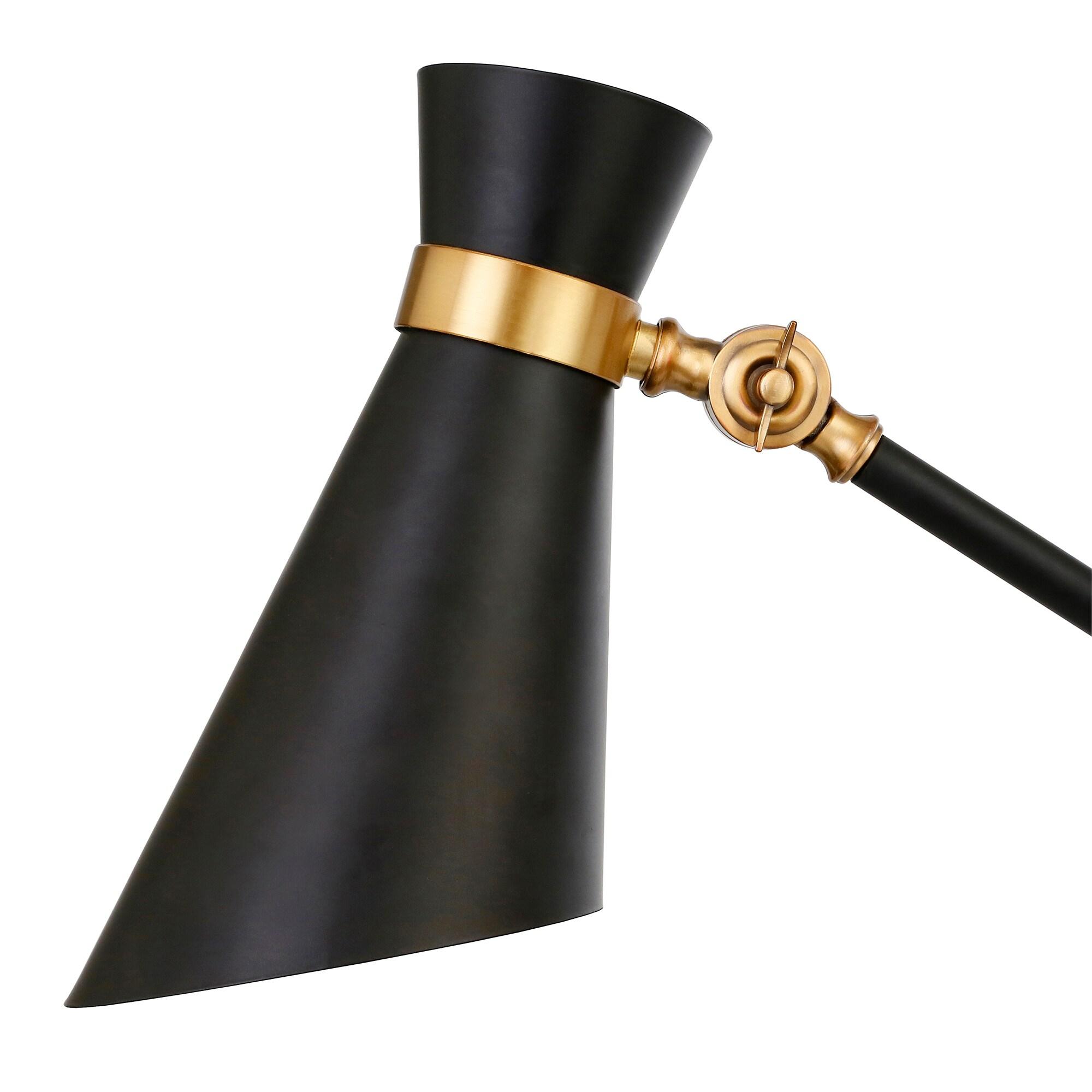 Evelyn&Zoe Industrial Metal Height-Adjustable Two-Tone Floor Lamp