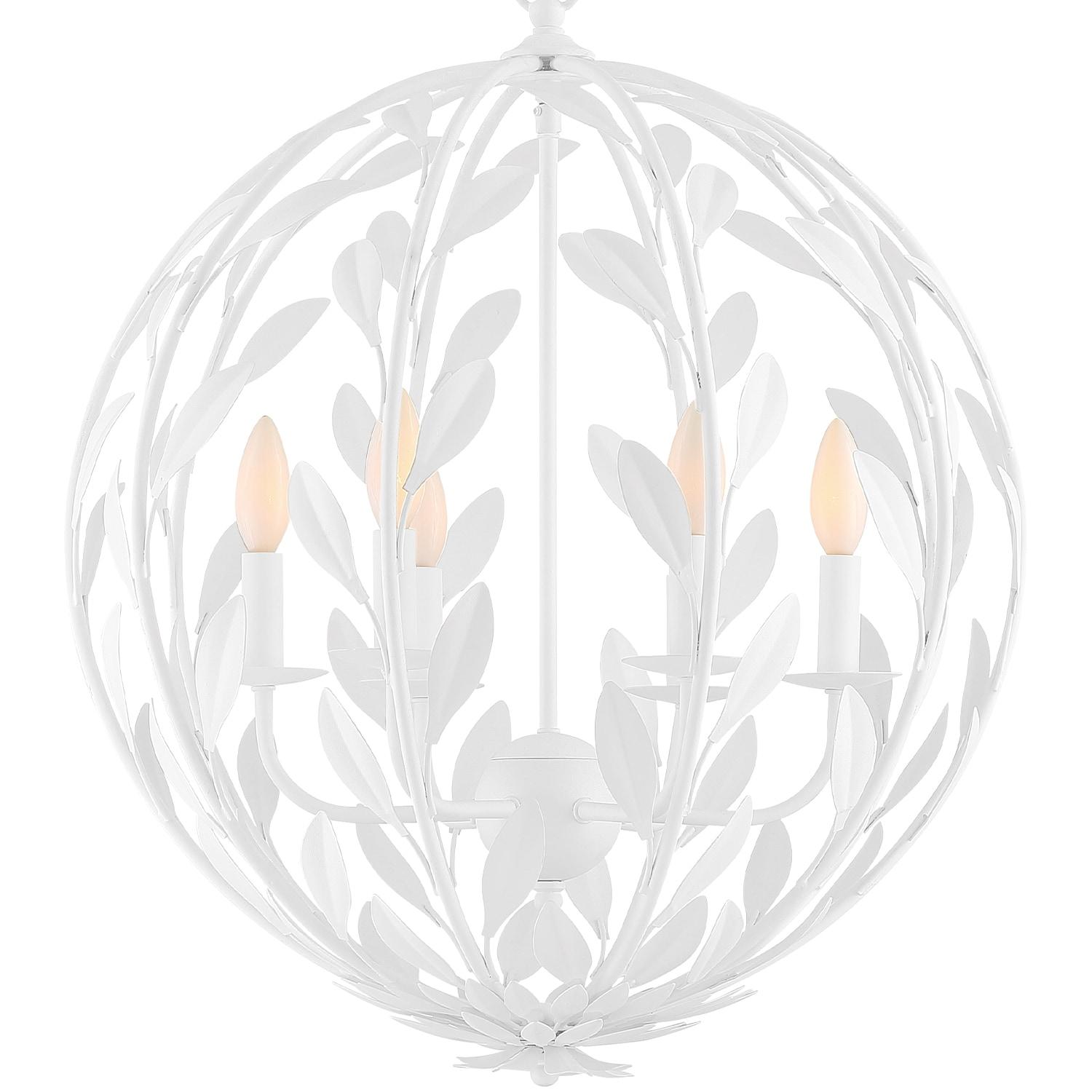 Mini Elegance 6-Light Matte White Floral Chandelier