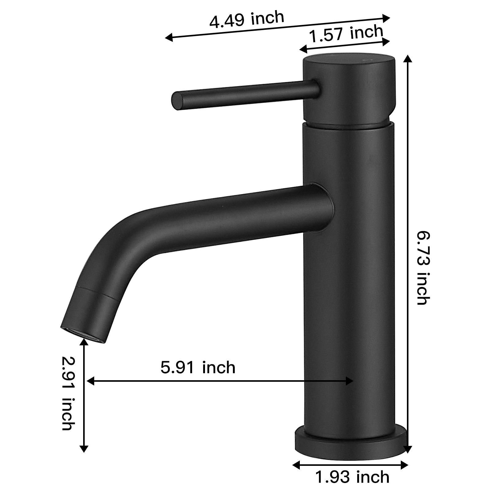 BWE Single Hole Single-Handle Bathroom Faucet in Matte Black