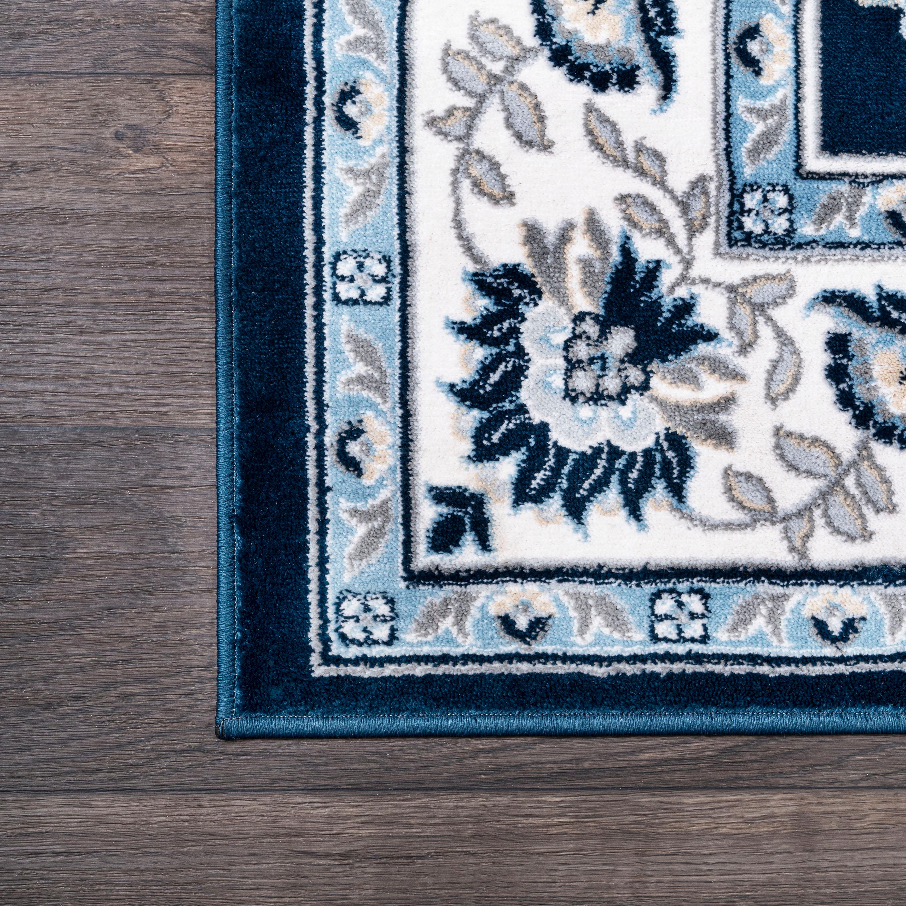 8'x10' Cherie French Cottage Area Rug, Navy/Ivory - JONATHAN Y