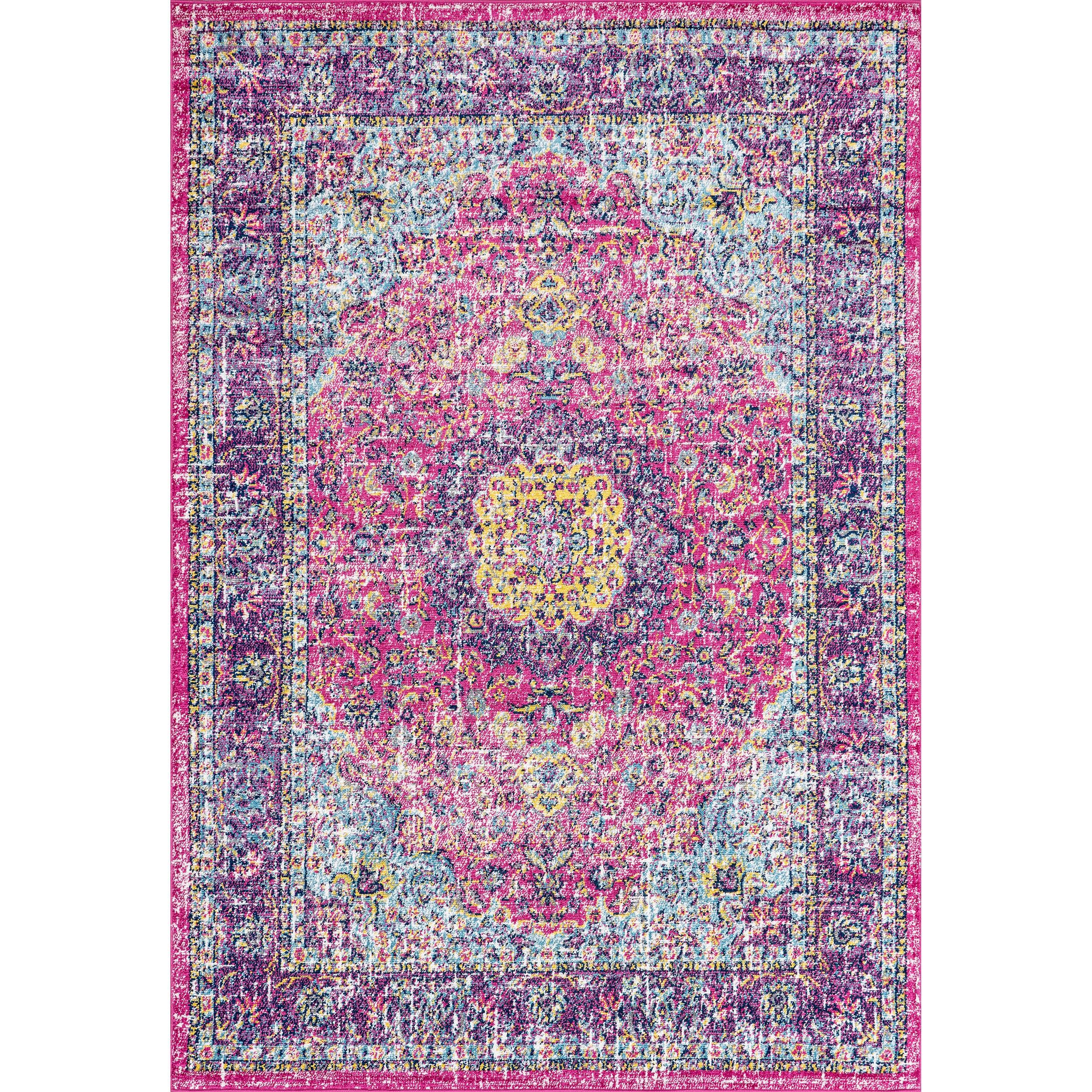 Nuloom Verona Vintage Persian Indoor Area Rug, 5' x 7' 5", Fuchsia