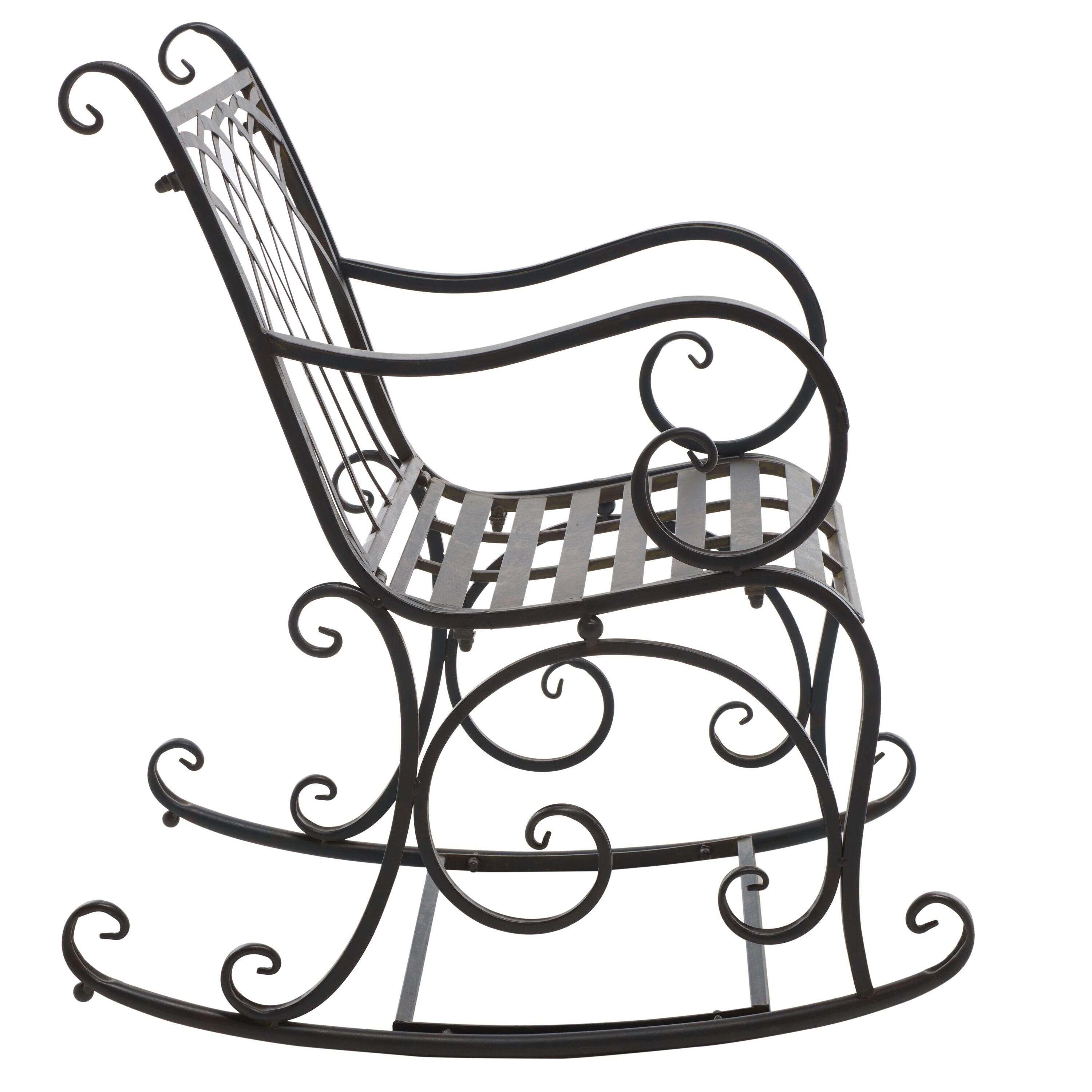 Medrano Rocking Chair Indoor/Outdoor - PAT5030 - Black Rust - Safavieh