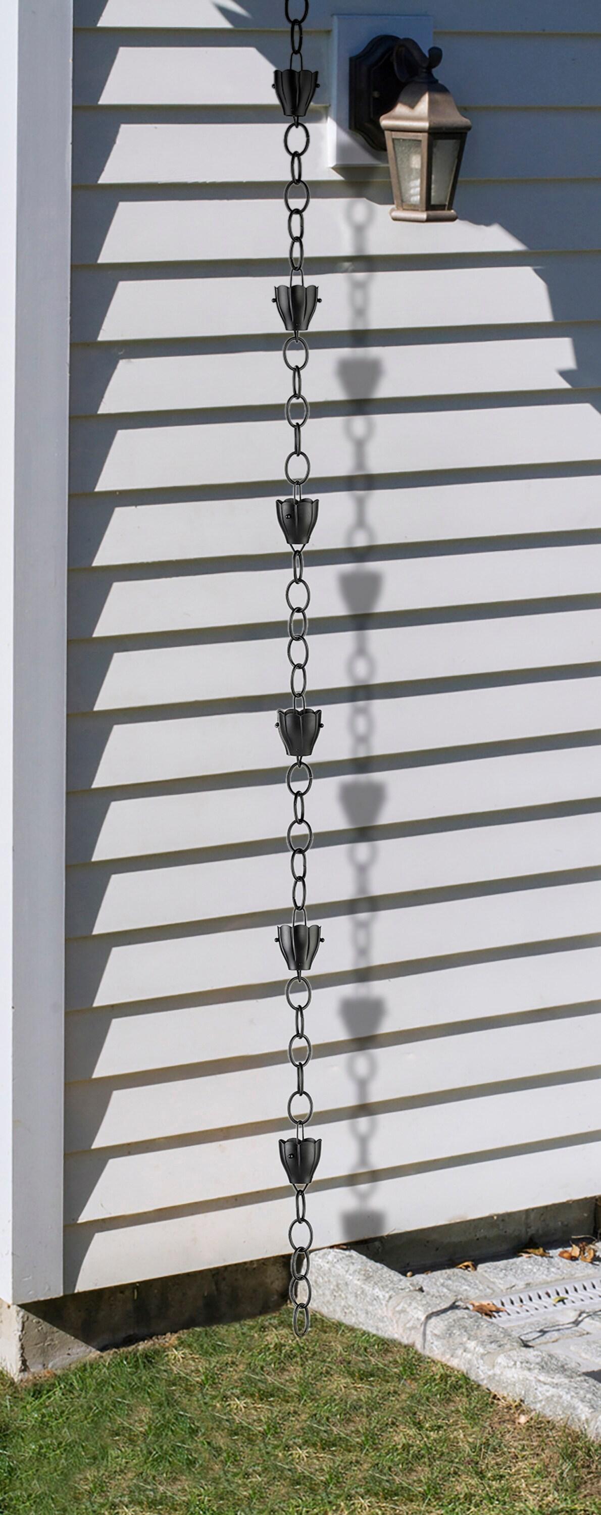 8.5 ft Black Aluminum Crocus Rain Chain