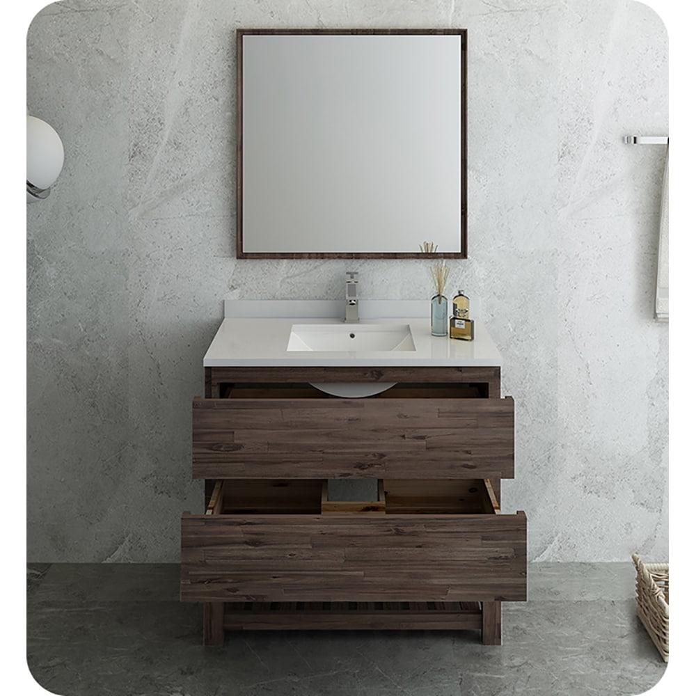 Fresca Formosa 35" Wall Mount Floating Single Sink Bathroom Vanity Base Only (Top and Sink Not Included)