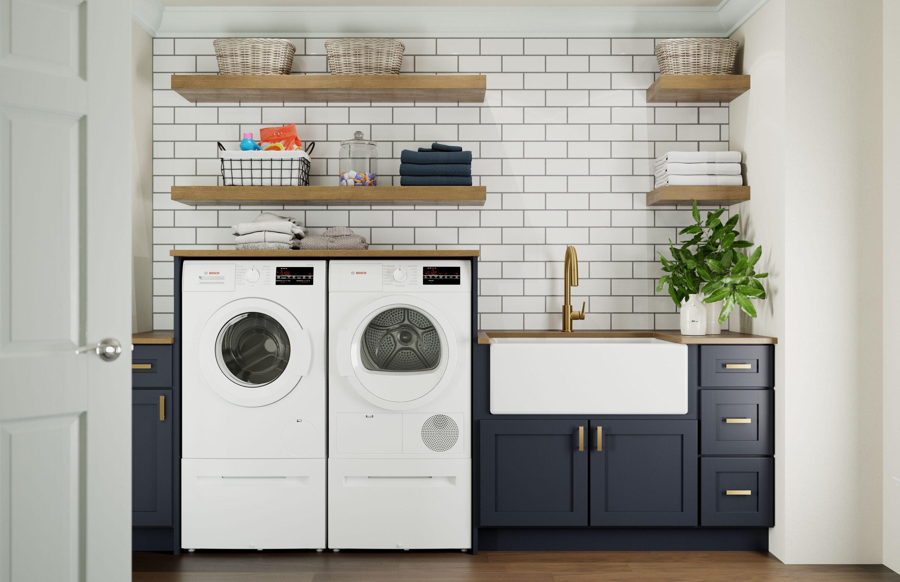 Bosch 500 Series White Smart Front Load Washer with Stainless Steel Drum