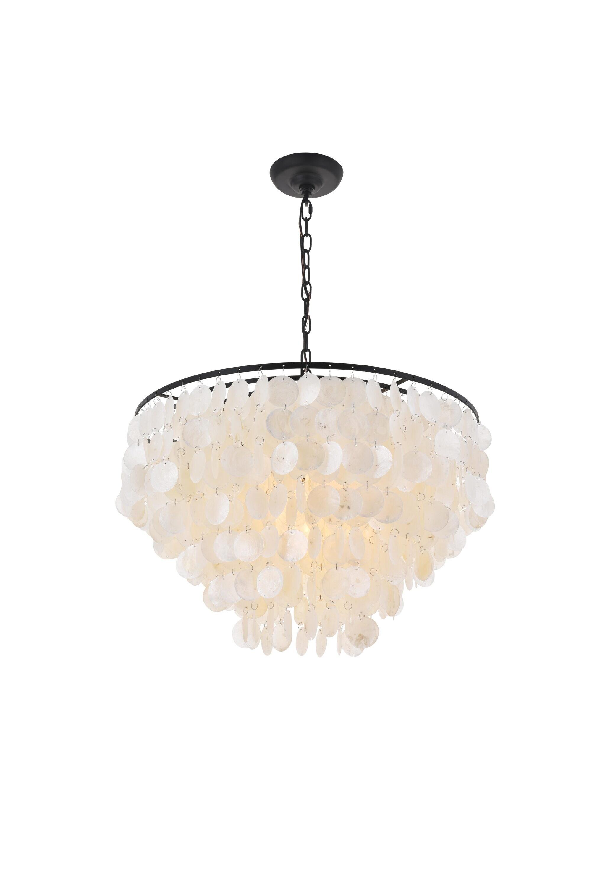 Elegant Lighting Selene 6 light Black Pendant