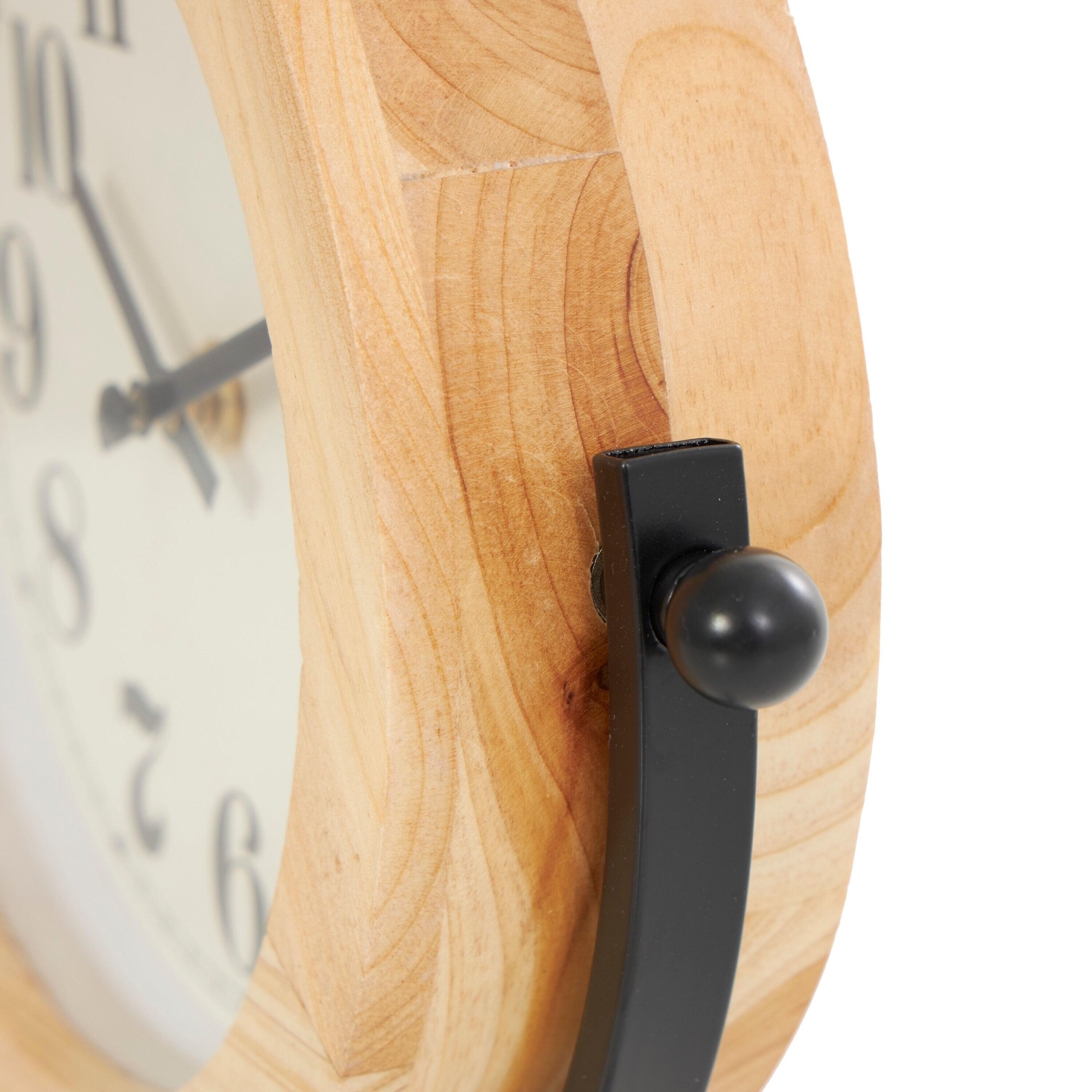Cole And Grey Wood Round Abstract Clock