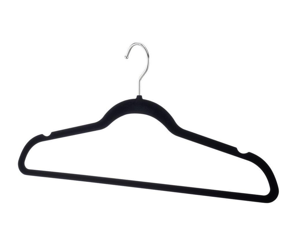 Honey-Can-Do Non-Slip Velvet Adult Clothes Hanger, Black, 50 Pack