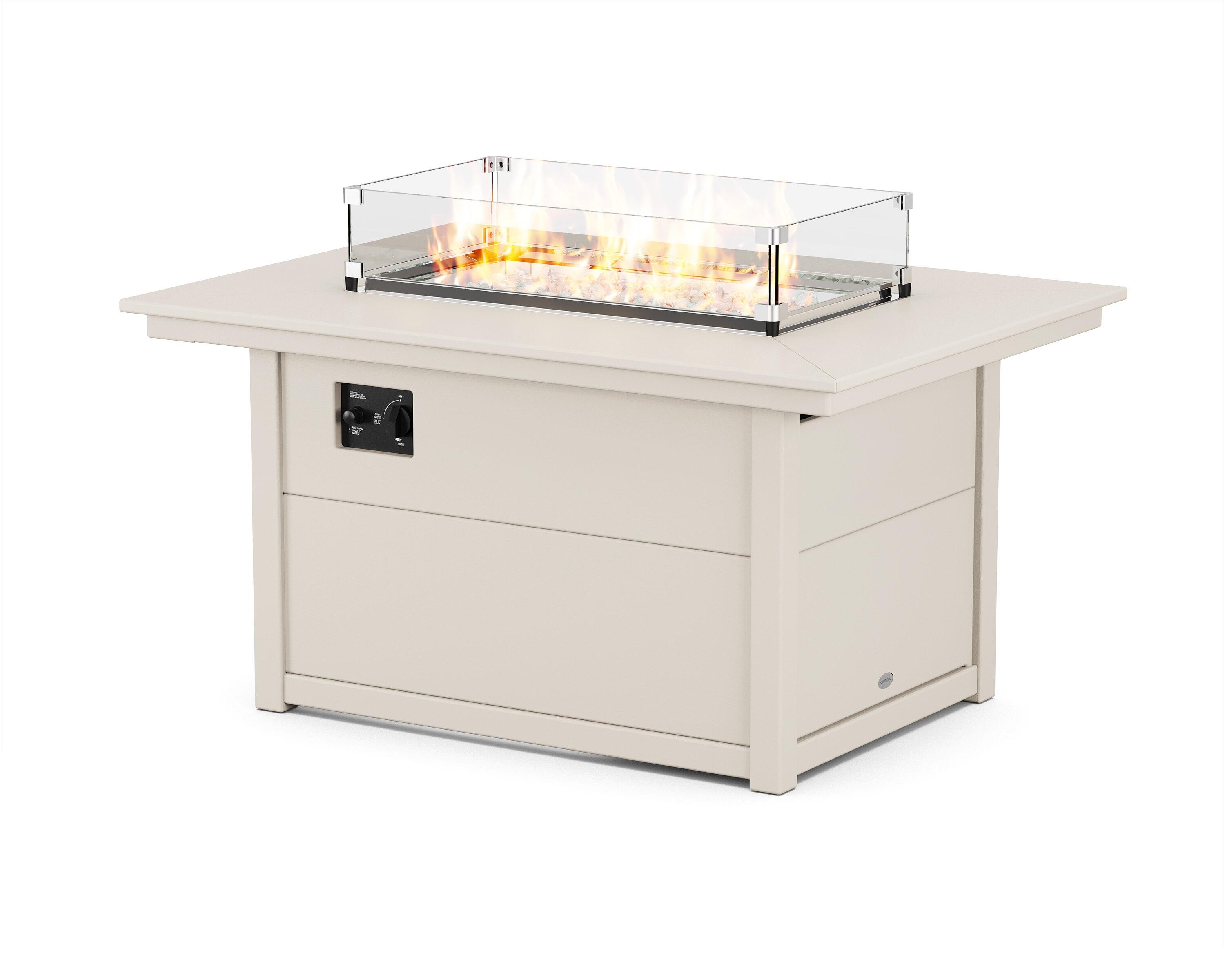 24'' H x 33.63'' W Polyresin Outdoor Fire Pit Table with Lid