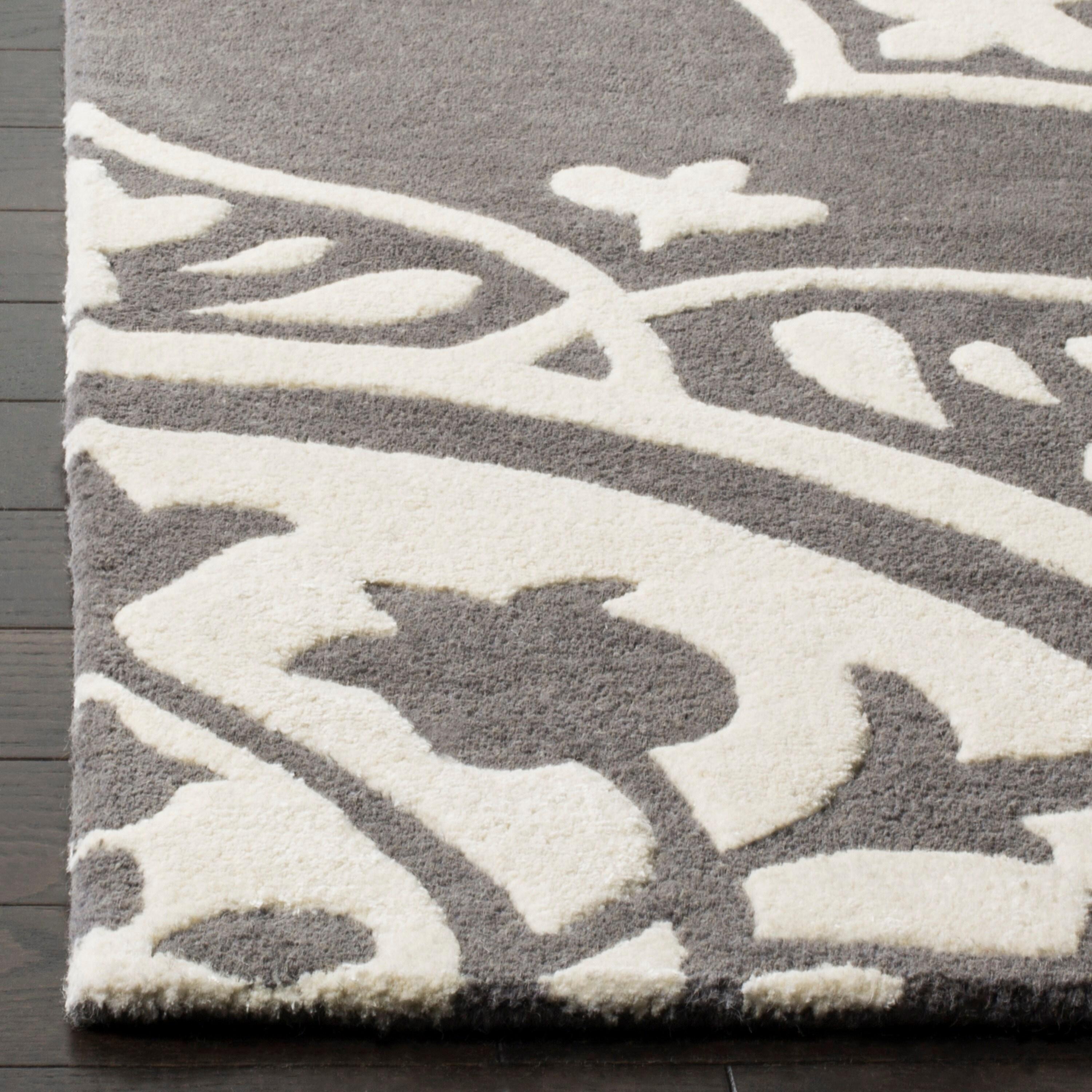 Bella BEL136 Hand Tufted Indoor Area Rug - Dark Grey/Ivory - 6'x9' - Safavieh