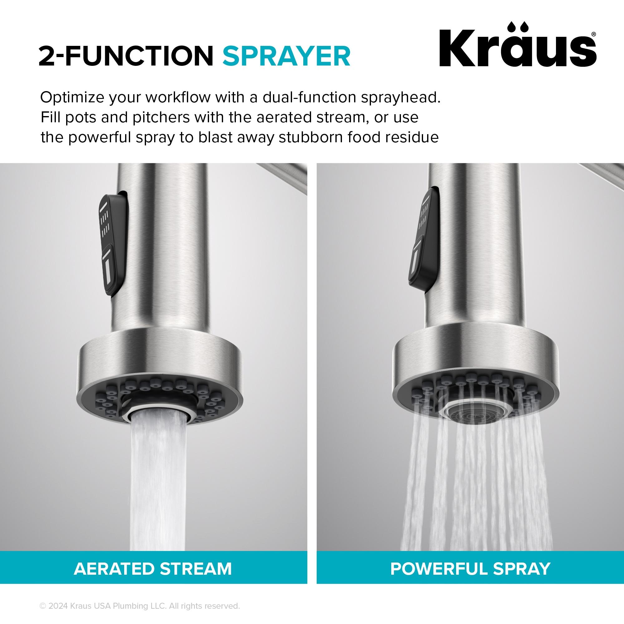 KRAUS Bolden Commercial Style 2-Function Single Handle Pull Down Kitchen Faucet