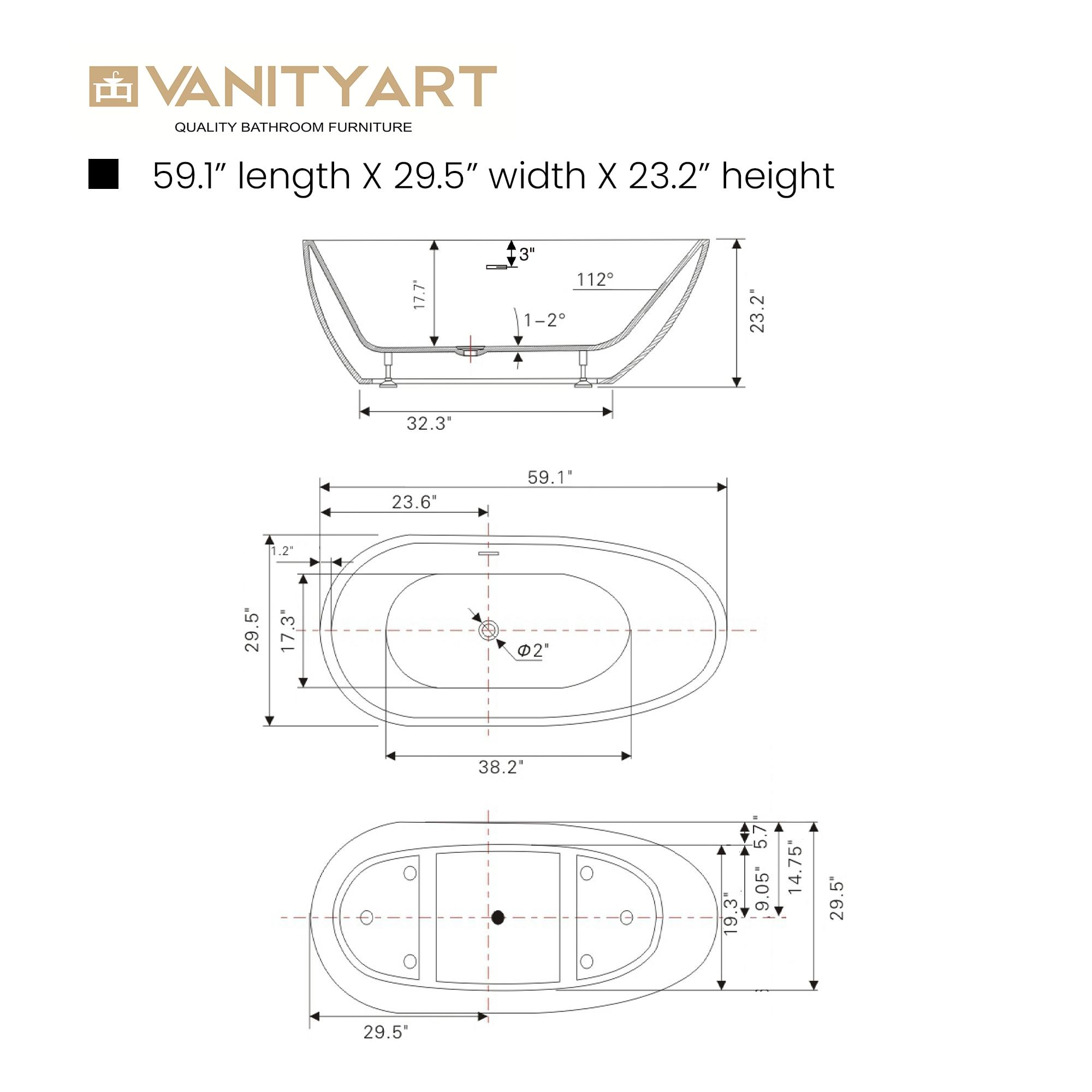 Freestanding Soaking Acrylic Bathtub