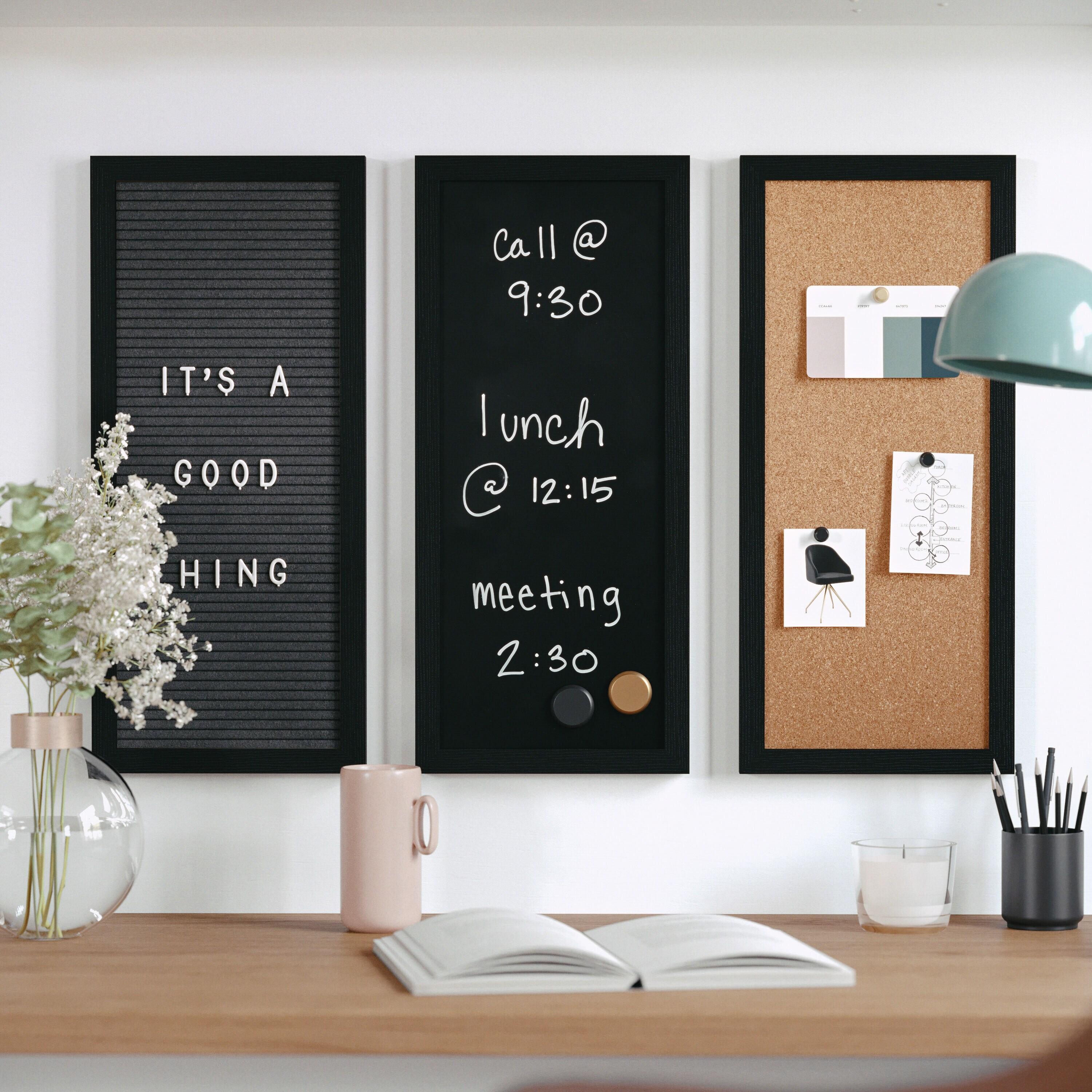 Martha Stewart Thomas Martha Stewart Cork Board, Chalk Board, Letter Board Set with Included Push Pins, Magnets, Liquid Chalk