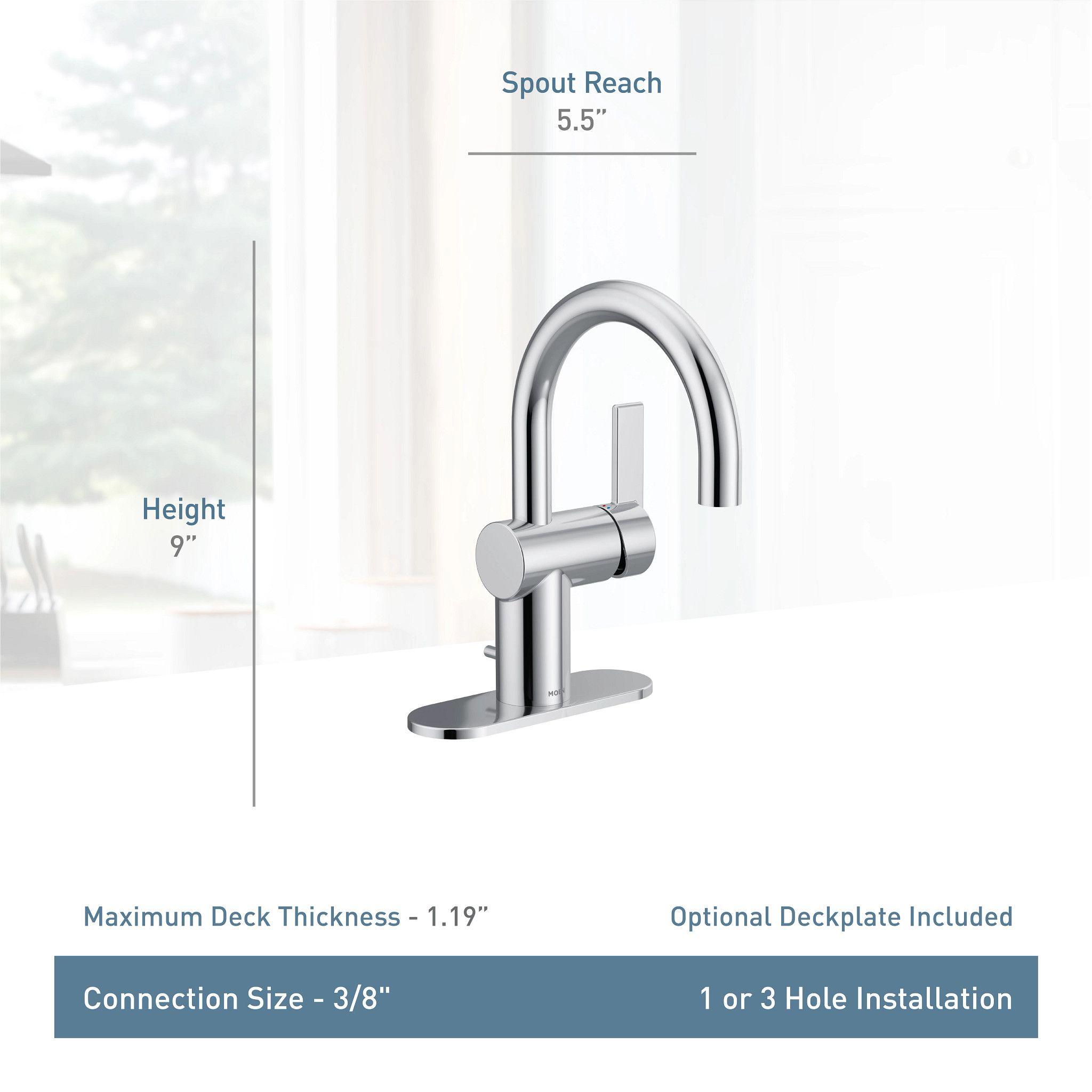 Cia Single Hole Bathroom Faucet, Modern One Handle Bathroom Sink Faucet with Drain Assembly