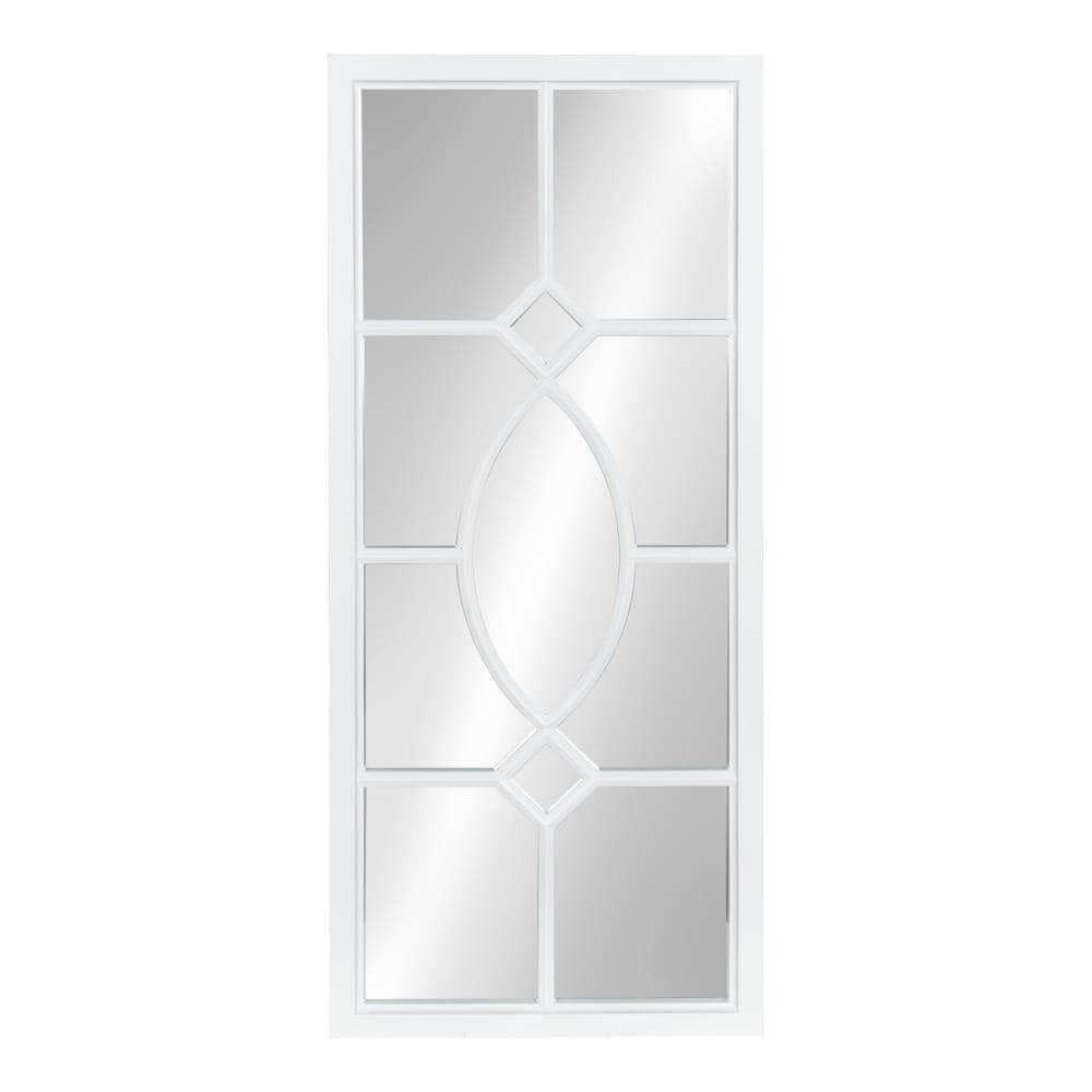 Kate and Laurel Cassat Casual Modern Window Wall Accent Mirror, White