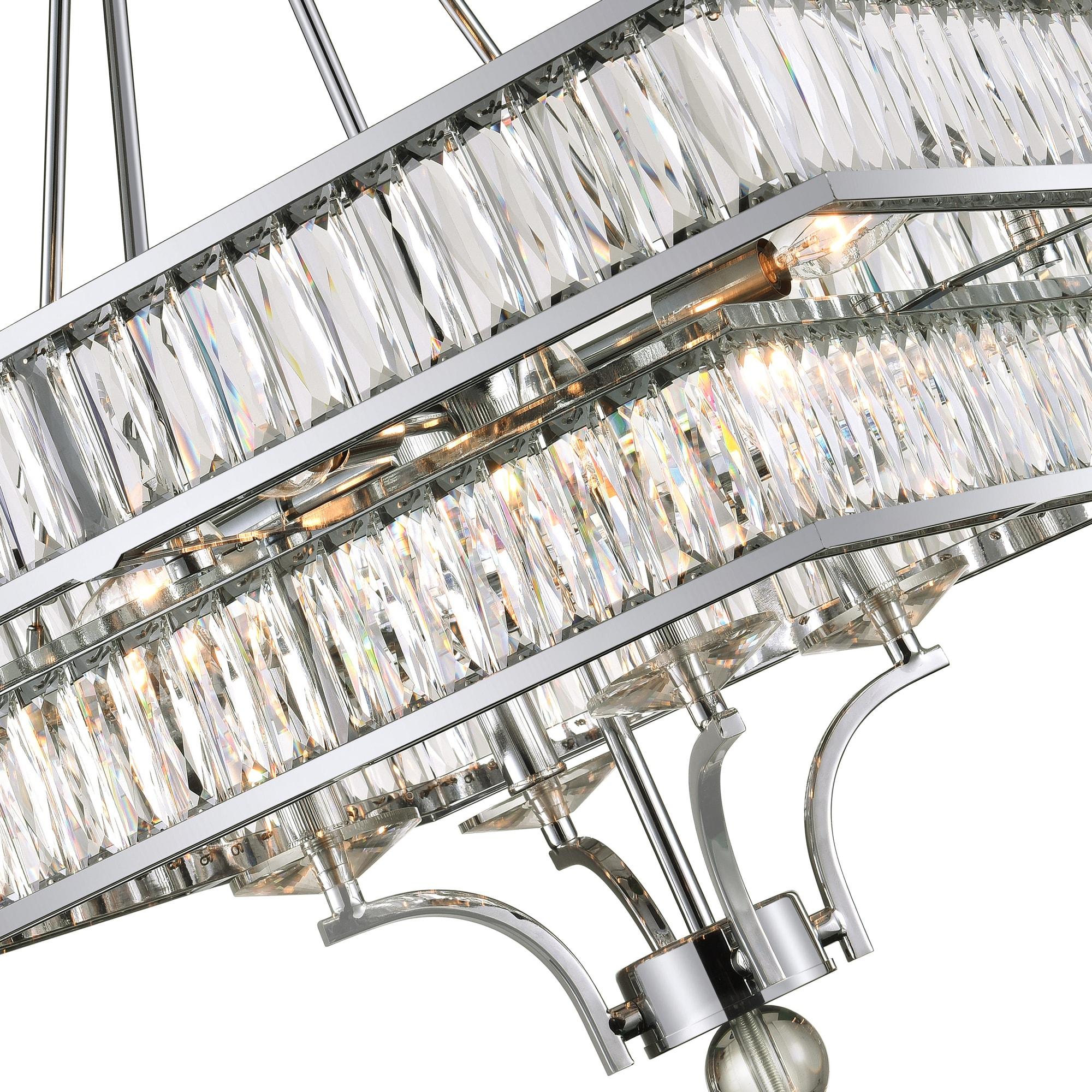Shalia 23" Chrome Crystal Two-Tier Chandelier