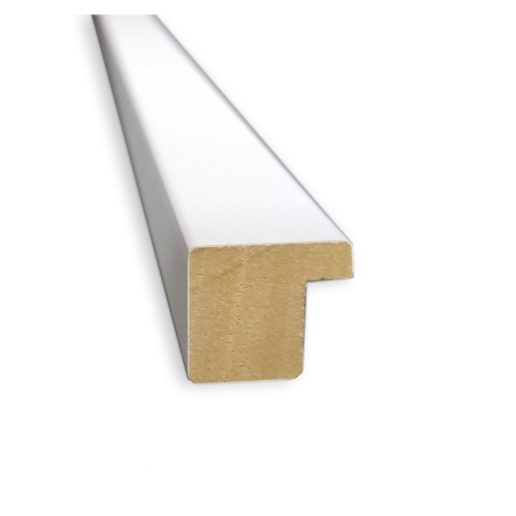 Amanti Art Beveled Wood Bathroom Wall Mirror - Svelte Frame Svelte White Outer Size: 17 x 21 in White