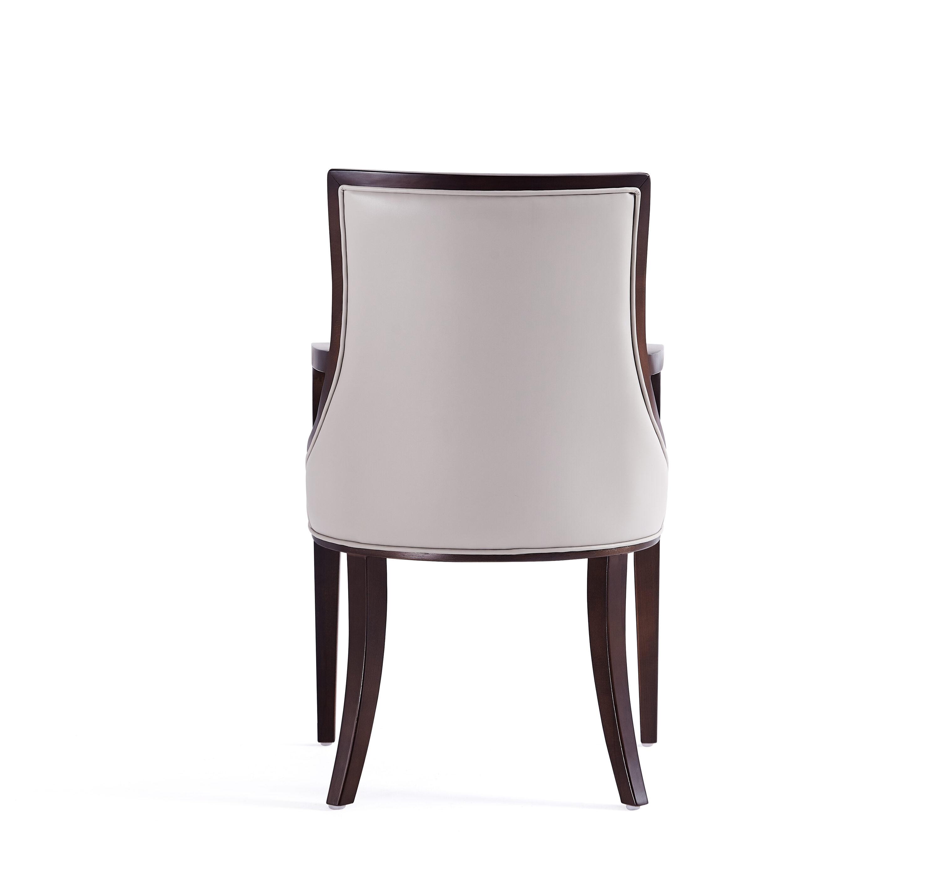 Grand Faux Leather Dining Armchair  with Beech Wood Frame (Set of 2)