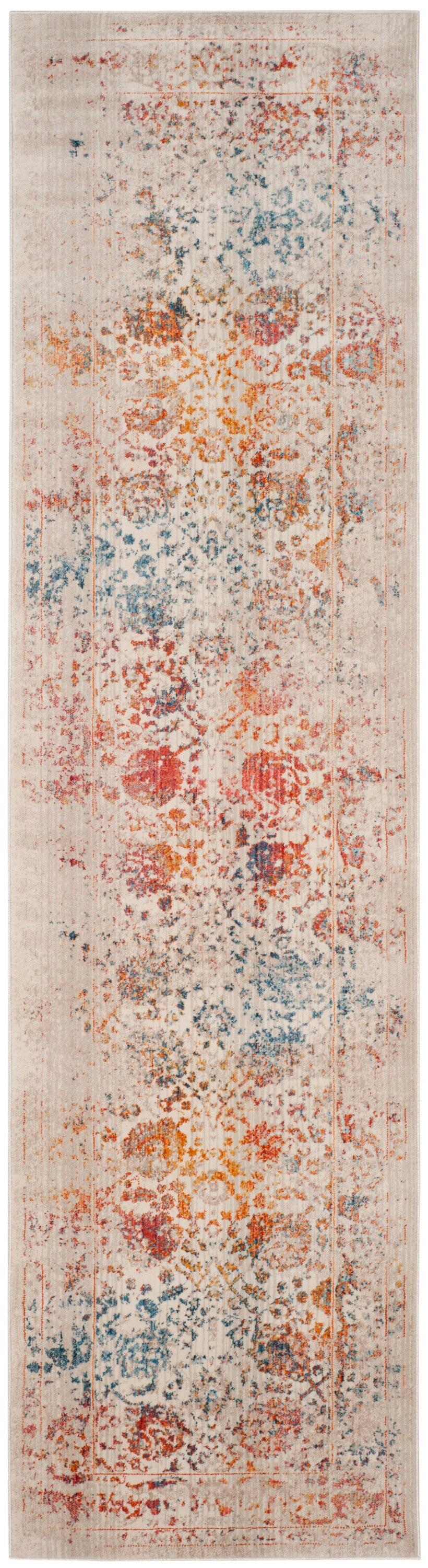 Vintage Persian VTP409 Power Loomed Indoor Runner Rug - Light Grey/Multi - 2'2"x10' - Safavieh.