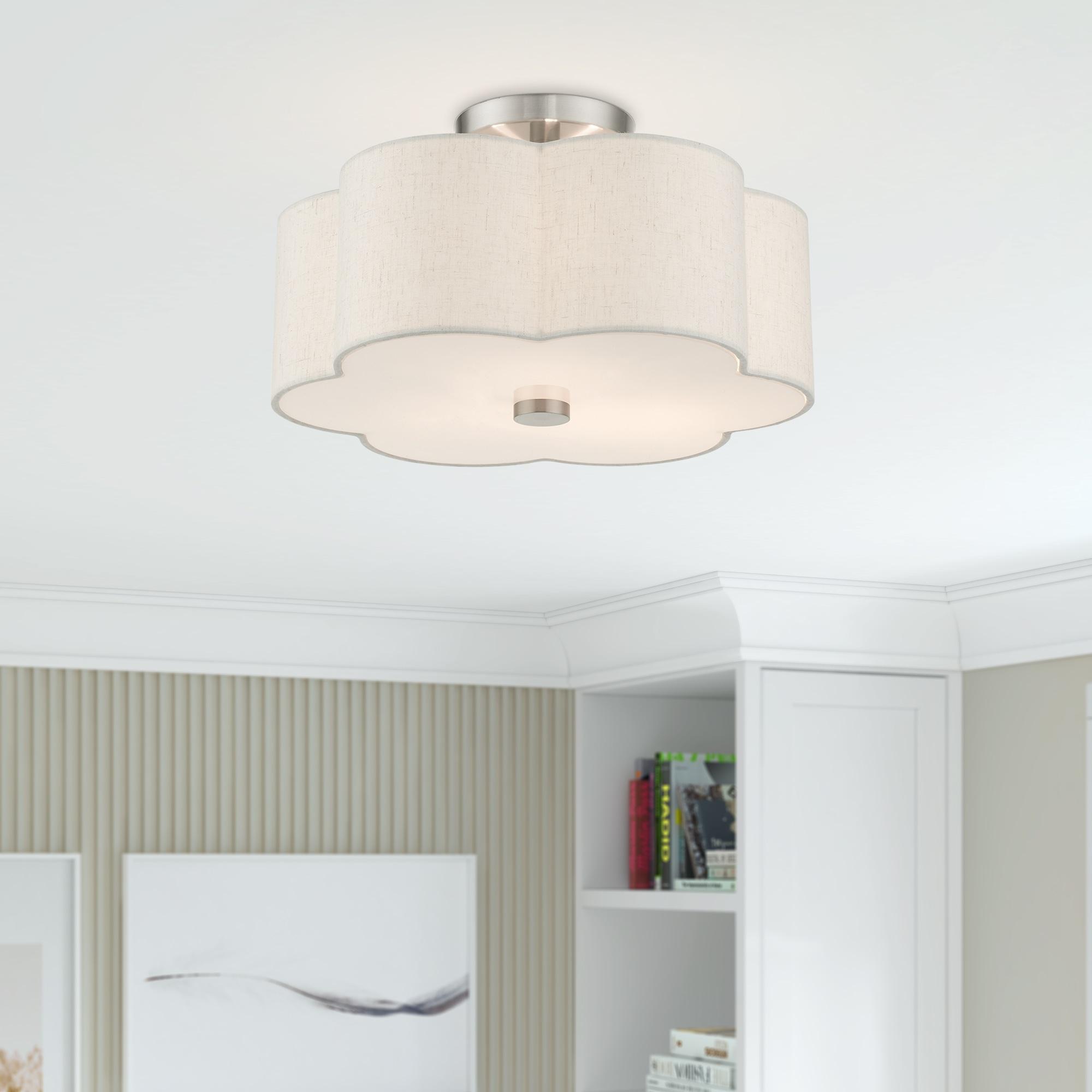 Livex Lighting Solstice 3 - Light Semi-Flush Mount in  Brushed Nickel