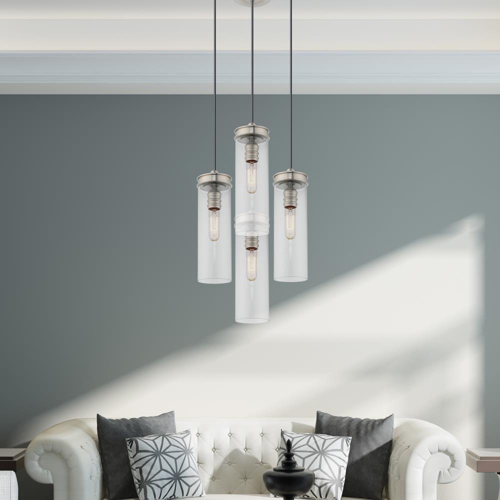 Livex Lighting Art Glass 1 - Light Pendant in  Brushed Nickel