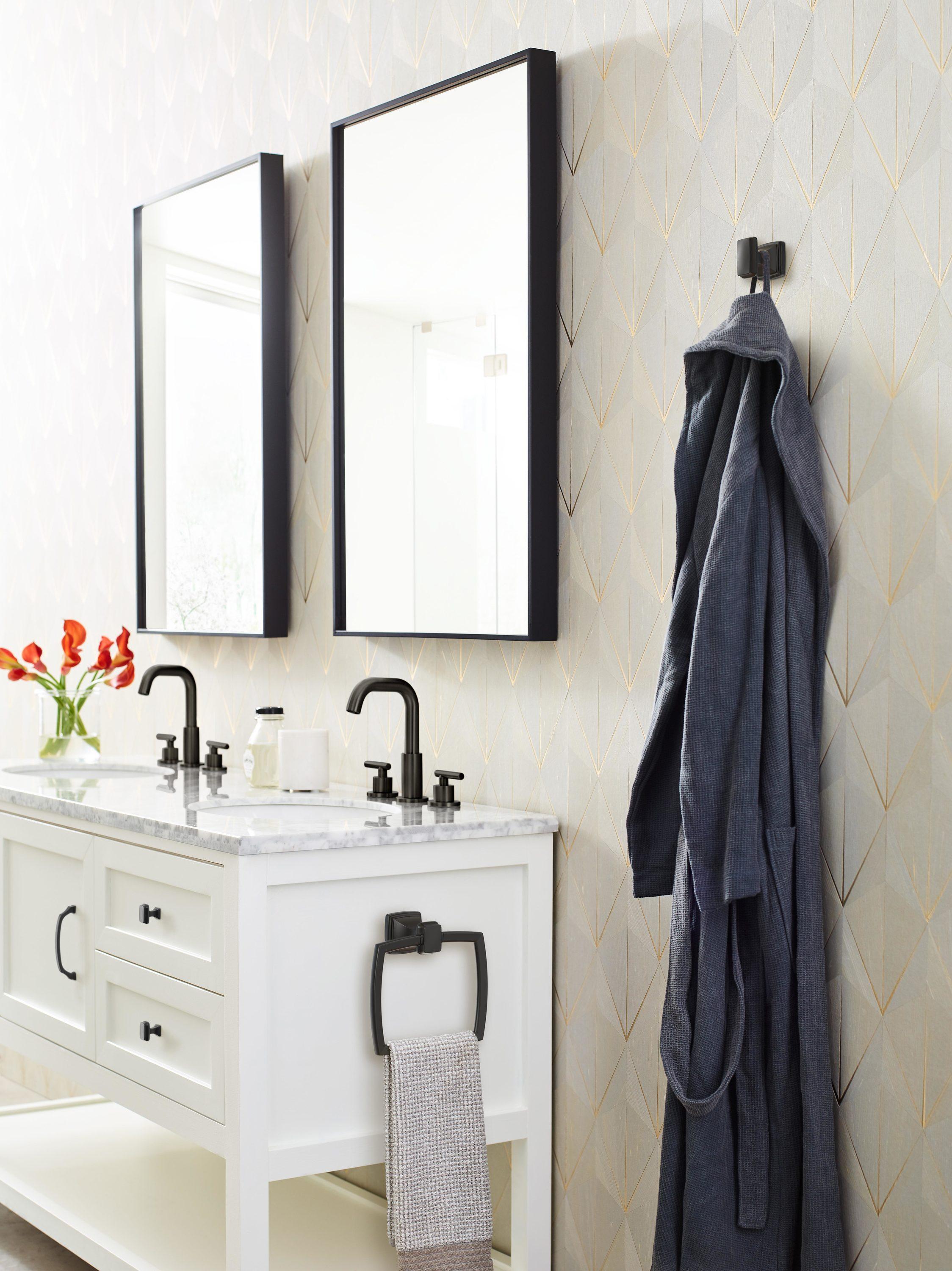 Amerock Revitalize Matte Black Single Prong Robe Hook
