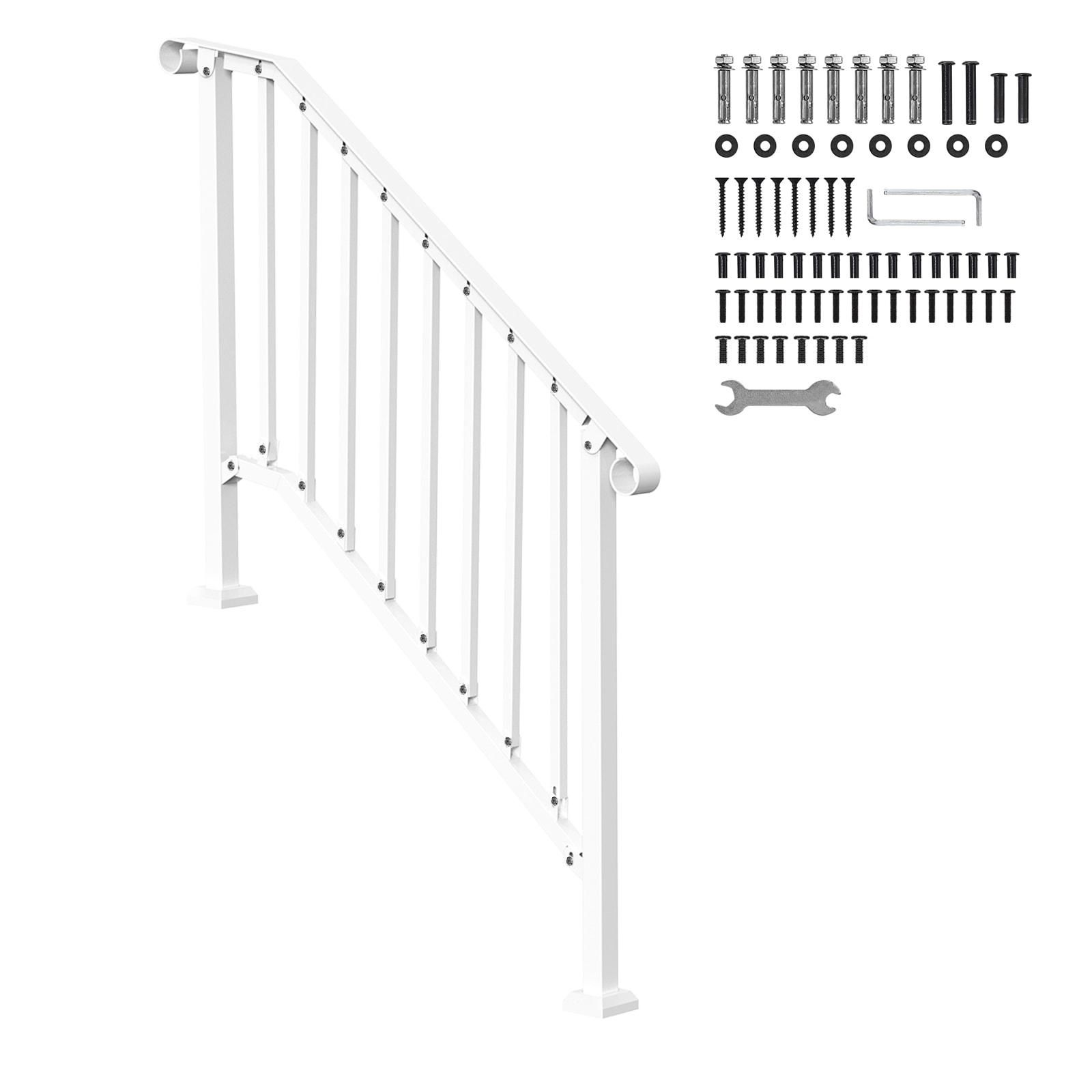 VEVOR Hand Rails for Outdoor Steps, Wrought Iron Railing, Porch And Stair Railing Kit
